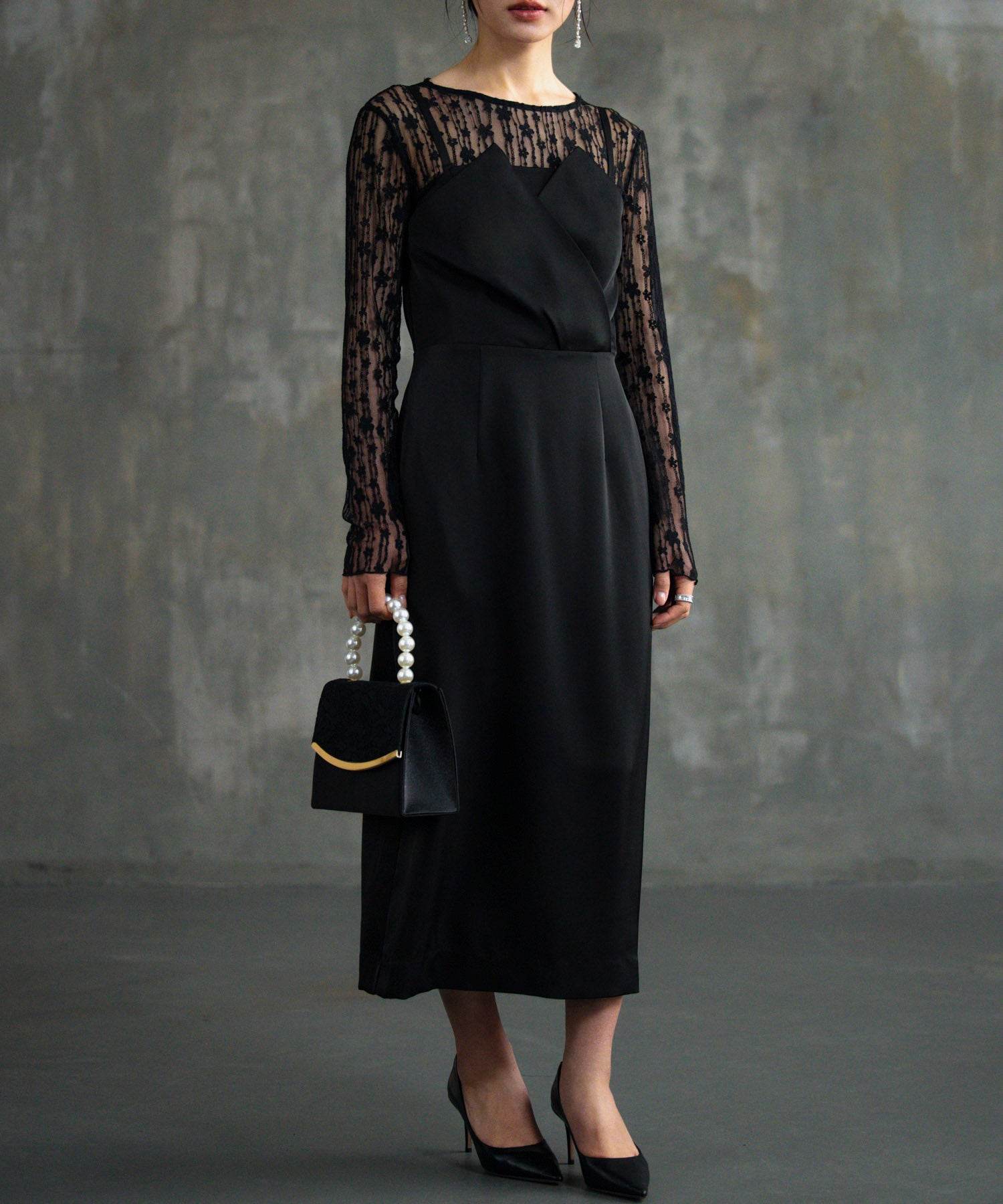 ドレス ワンピース トップス セット 結婚式dsh0129 ブラック