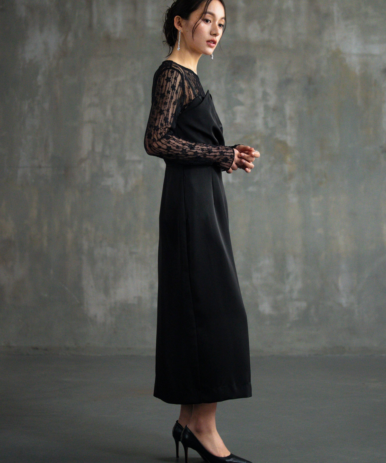 ドレス ワンピース トップス セット 結婚式dsh0129 ブラック