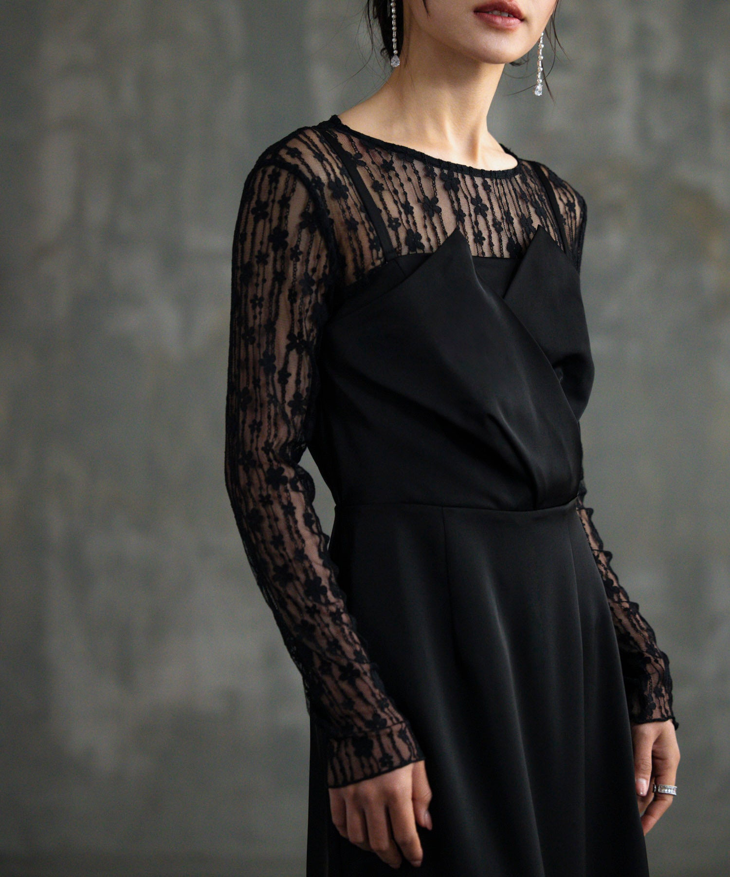 ドレス ワンピース トップス セット 結婚式dsh0129 ブラック