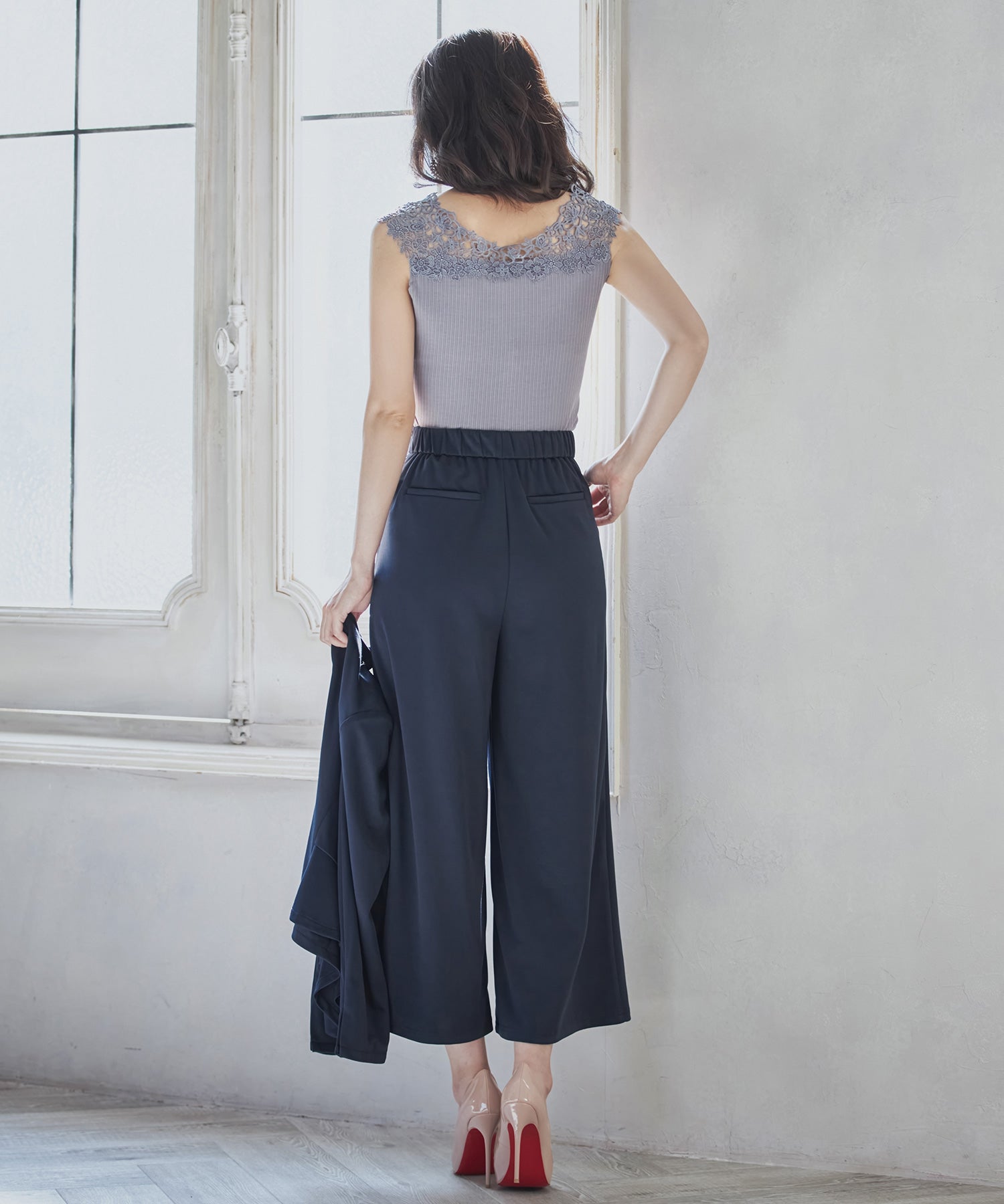 セットアップ スーツ ウォッシャブル ジャケット ワイドパンツ OL 通勤服 入学式 卒業式dsj0013