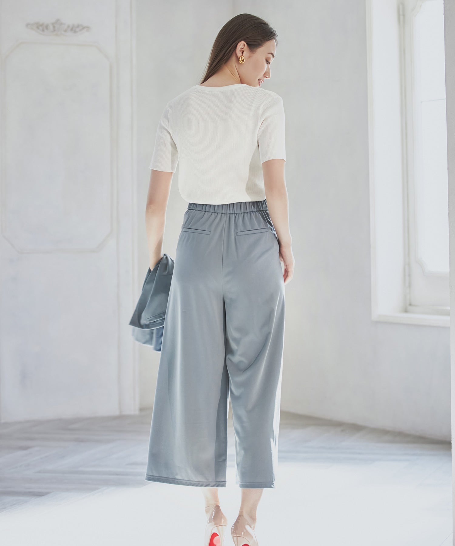 セットアップ スーツ ウォッシャブル ジャケット ワイドパンツ OL 通勤服 入学式 卒業式dsj0013