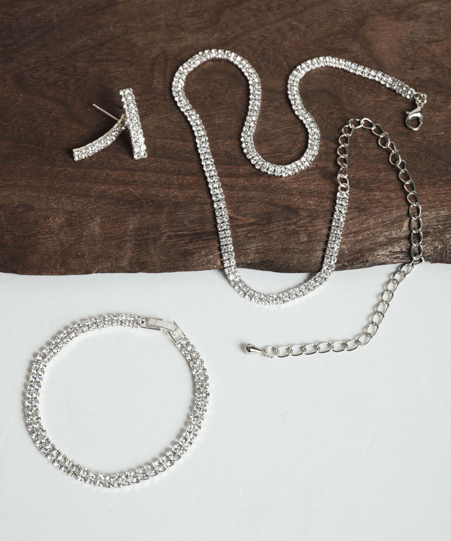 ネックレス ブレスレット ピアス 3点セットdsl0001 シルバー