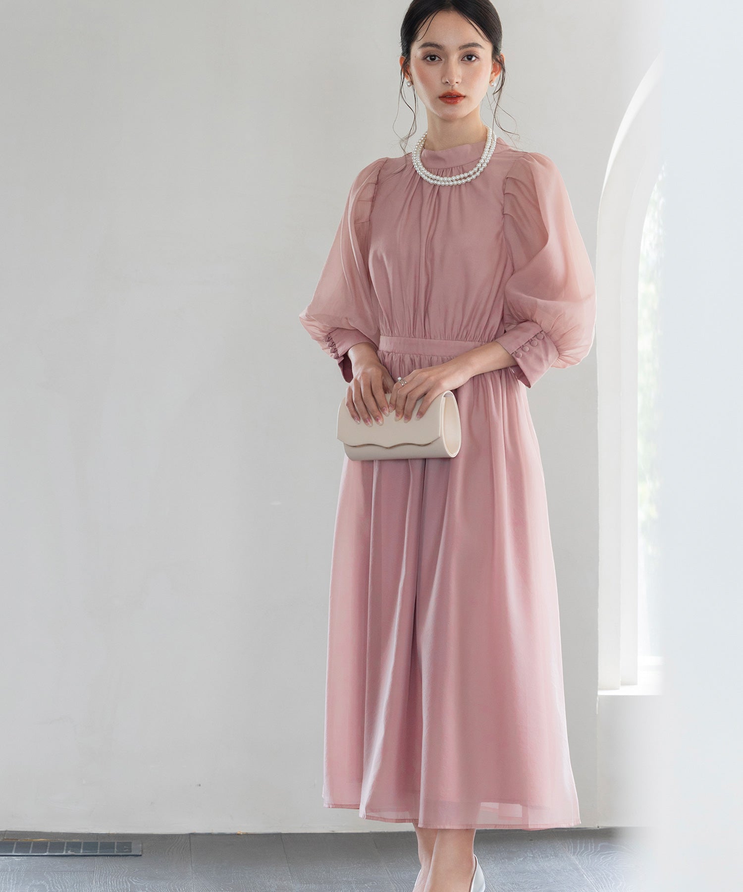 ワンピース オーガンジー 結婚式 フォーマル パーティードレスdsn0046-102-26