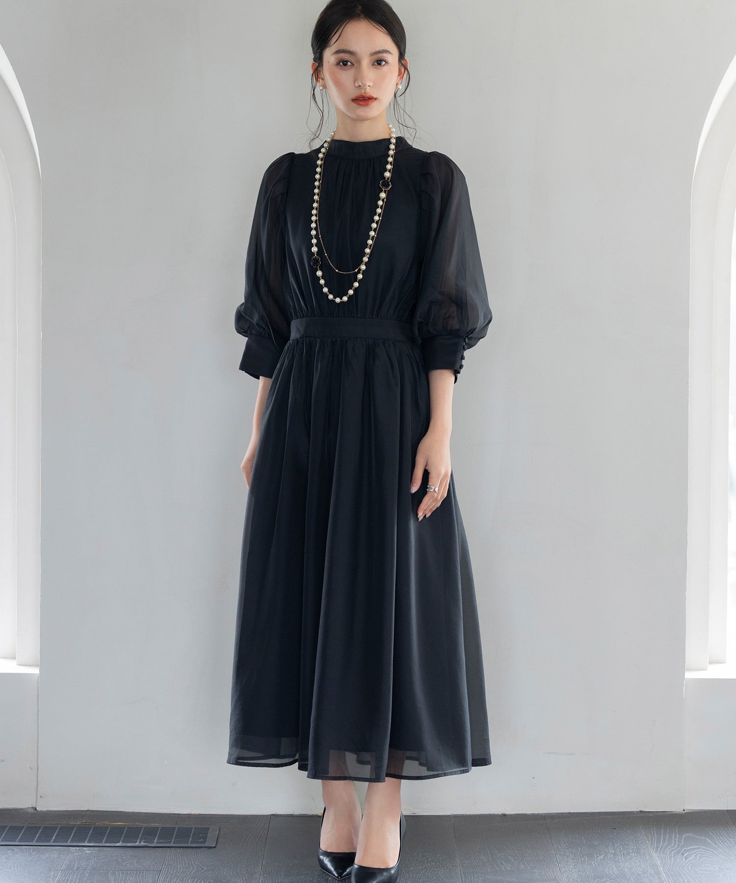 ワンピース オーガンジー 結婚式 フォーマル パーティードレスdsn0046-102-8