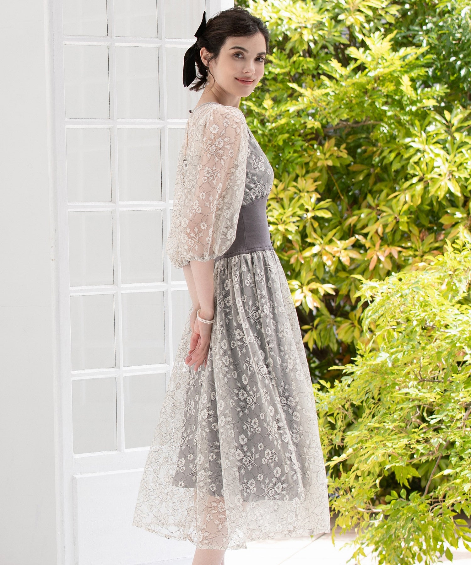 ドレス ワンピース レース 披露宴 結婚式 フォーマル パーティードレスdsn0056