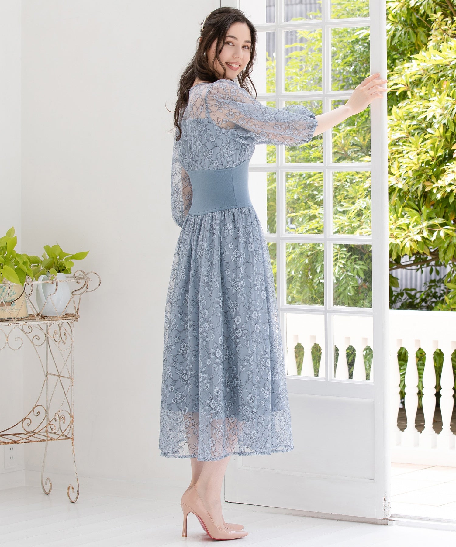 ドレス ワンピース レース 披露宴 結婚式 フォーマル パーティードレスdsn0056