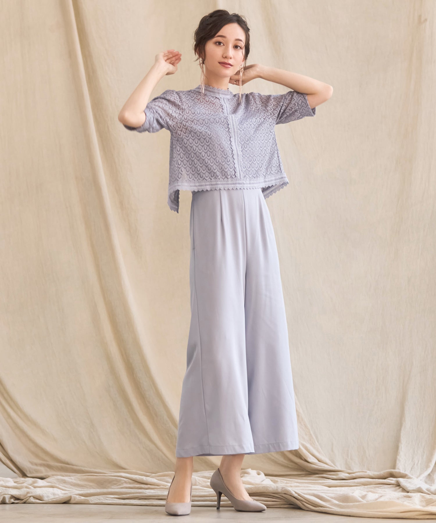 パーティードレス パンツドレス サロペット レースボレロ dsn0094