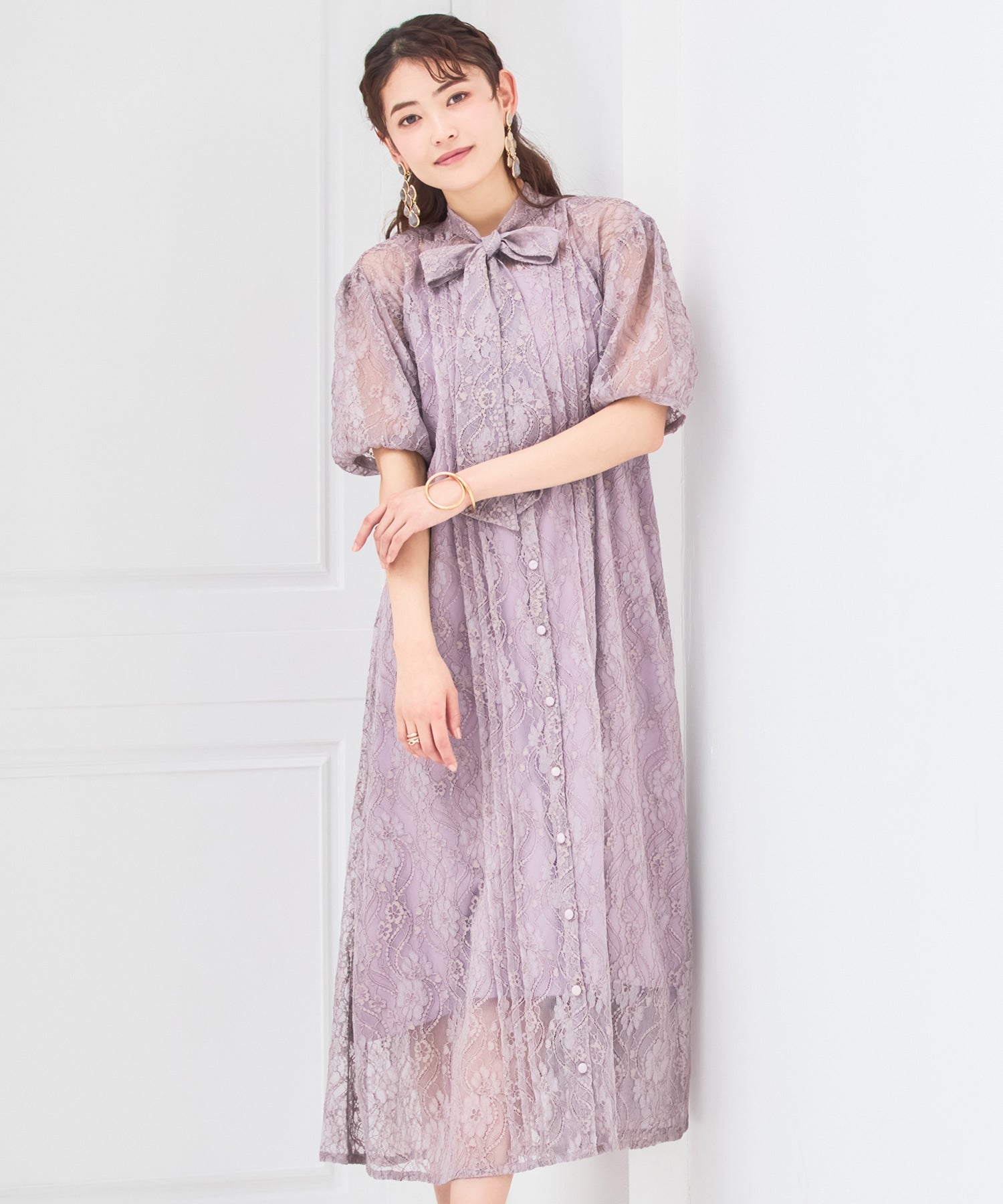 パーティードレス ワンピース 総レース 結婚式 フォーマル 普段使いdsy0040