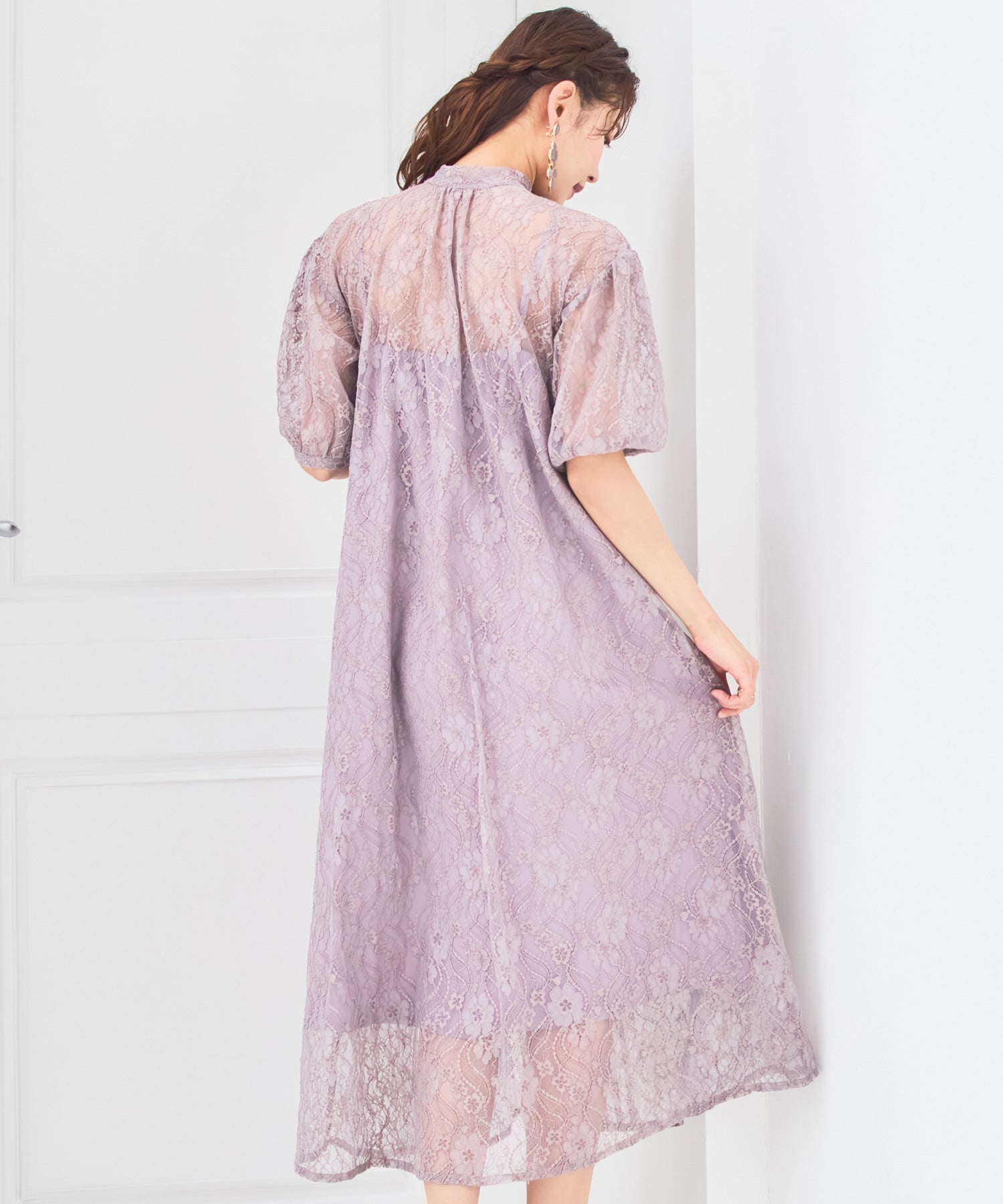 パーティードレス ワンピース 総レース 結婚式 フォーマル 普段使いdsy0040