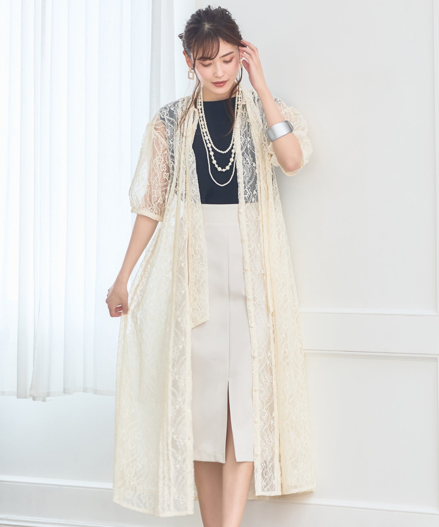 パーティードレス ワンピース 総レース 結婚式 フォーマル 普段使いdsy0040