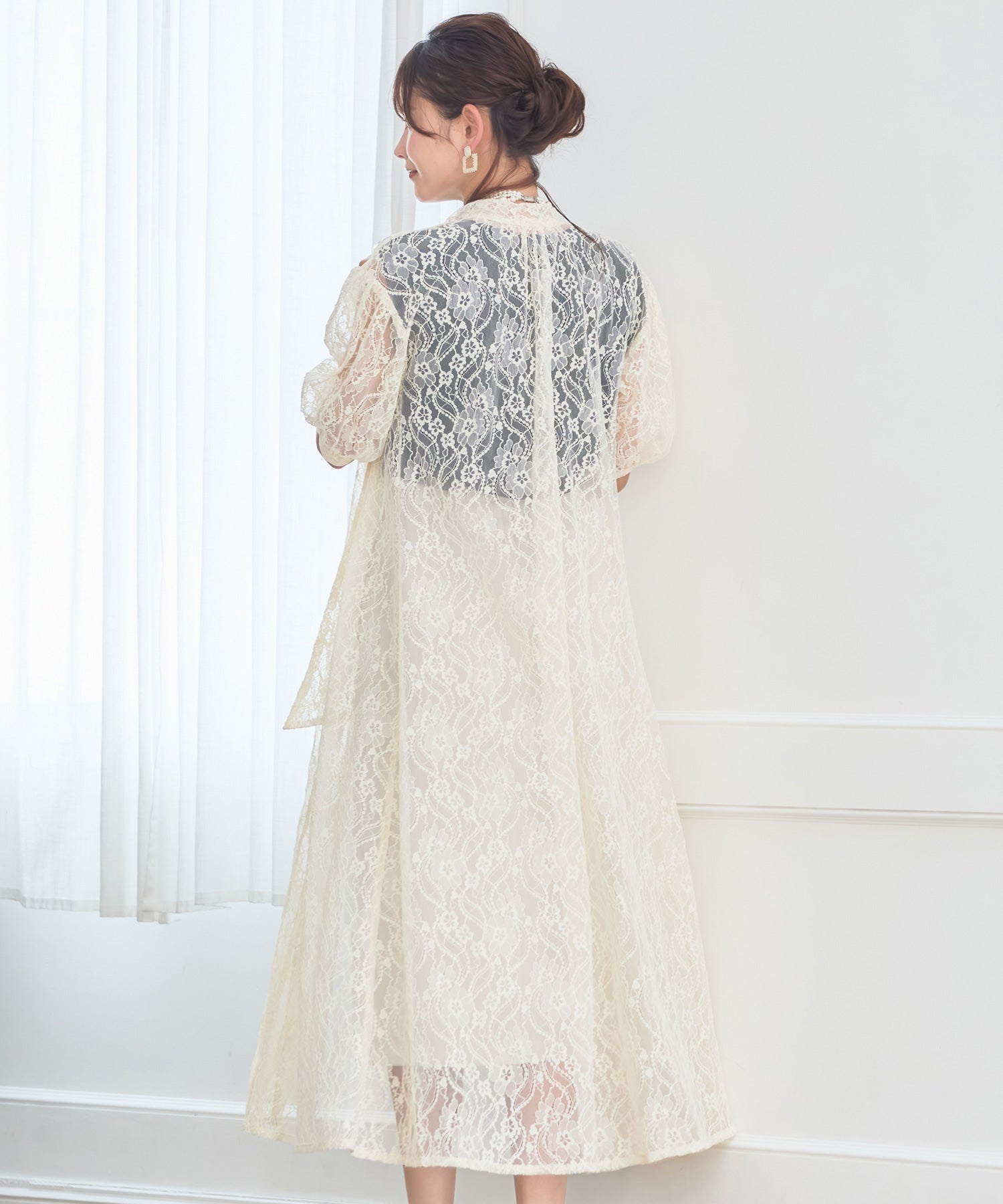 パーティードレス ワンピース 総レース 結婚式 フォーマル 普段使いdsy0040