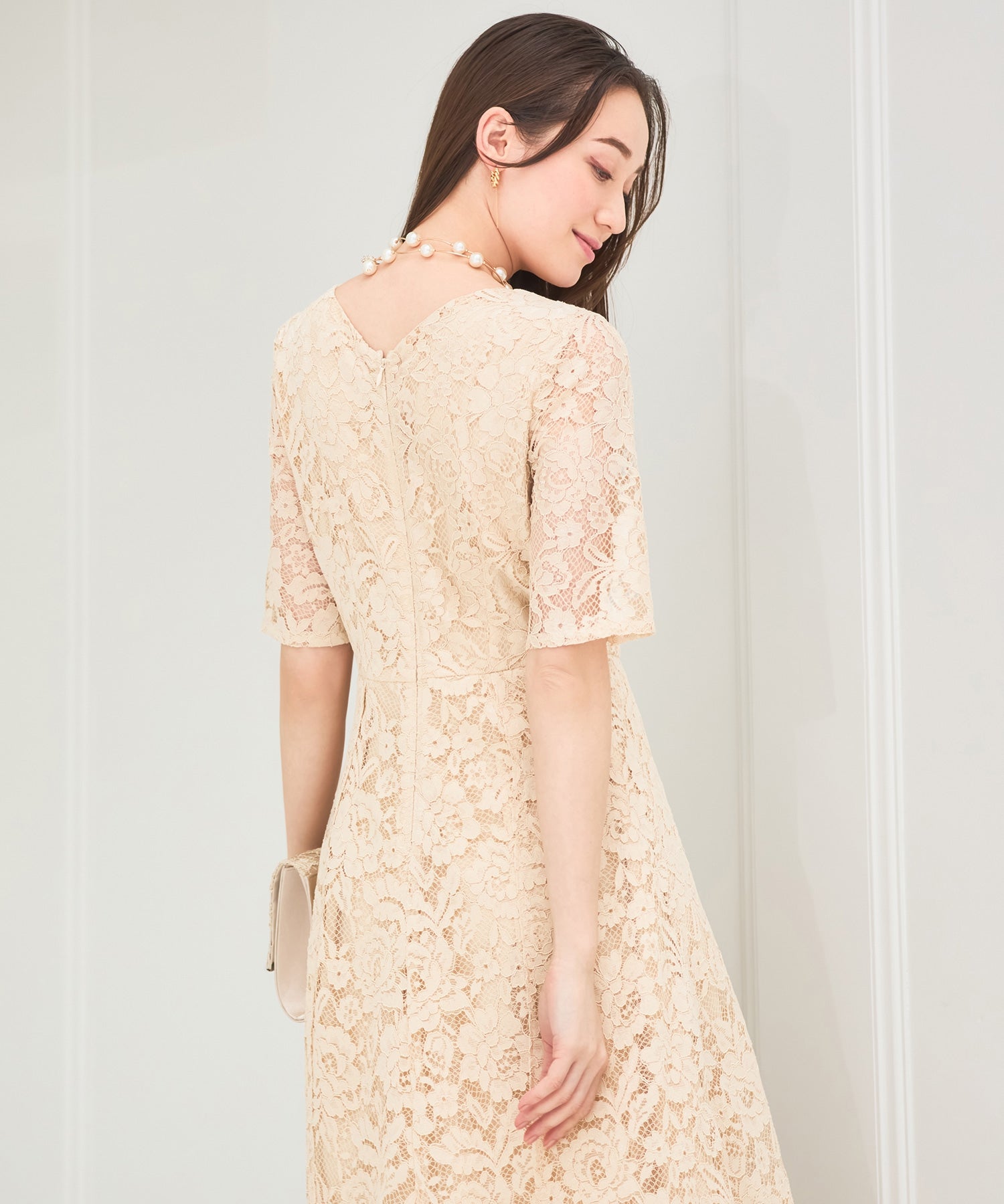 ドレス ワンピース レース 披露宴 結婚式 フォーマルパーティードレスdsy0047