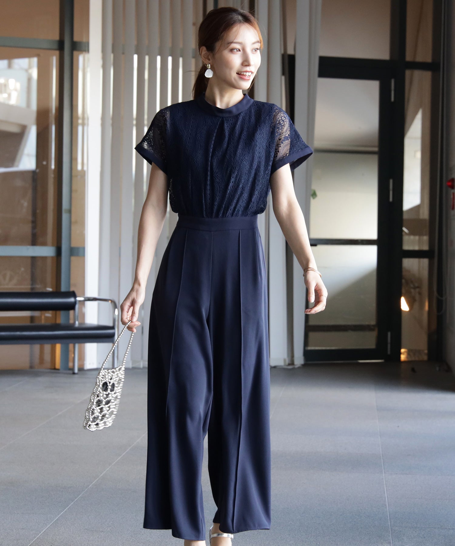 ジャンプスーツ パンツドレス ポケット付き 結婚式dsz0019