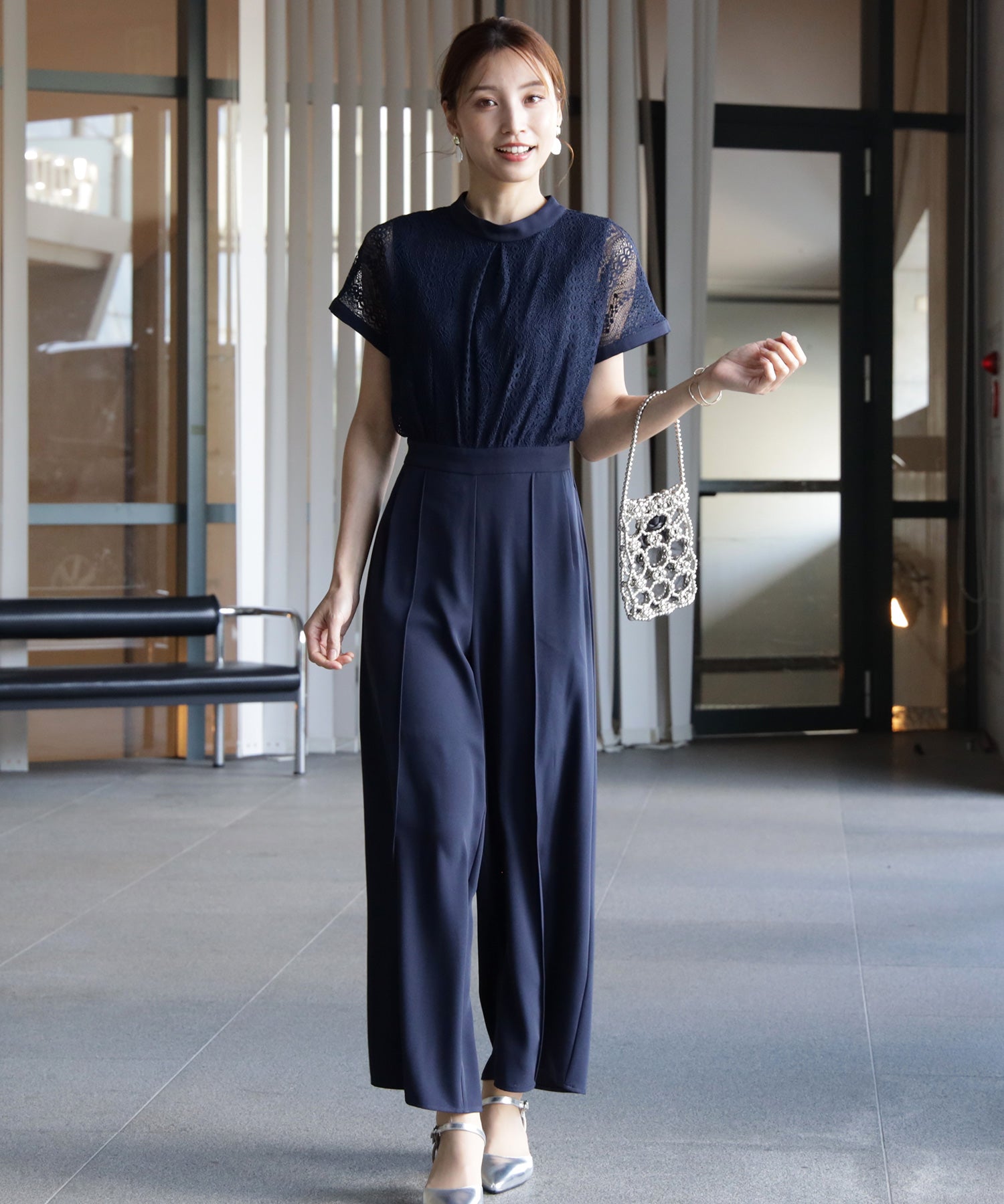 ジャンプスーツ パンツドレス ポケット付き 結婚式dsz0019