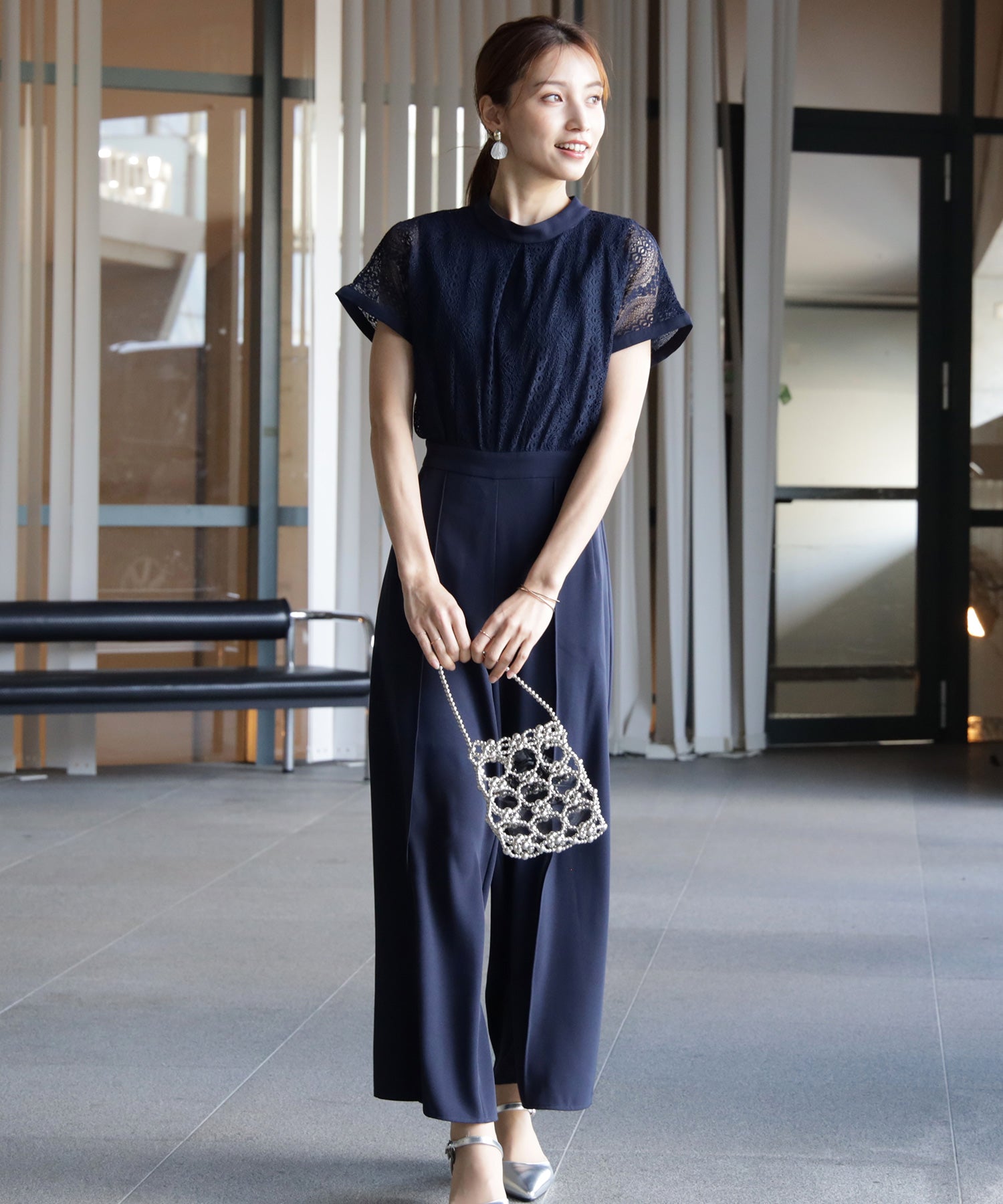 ジャンプスーツ パンツドレス ポケット付き 結婚式dsz0019-102-16