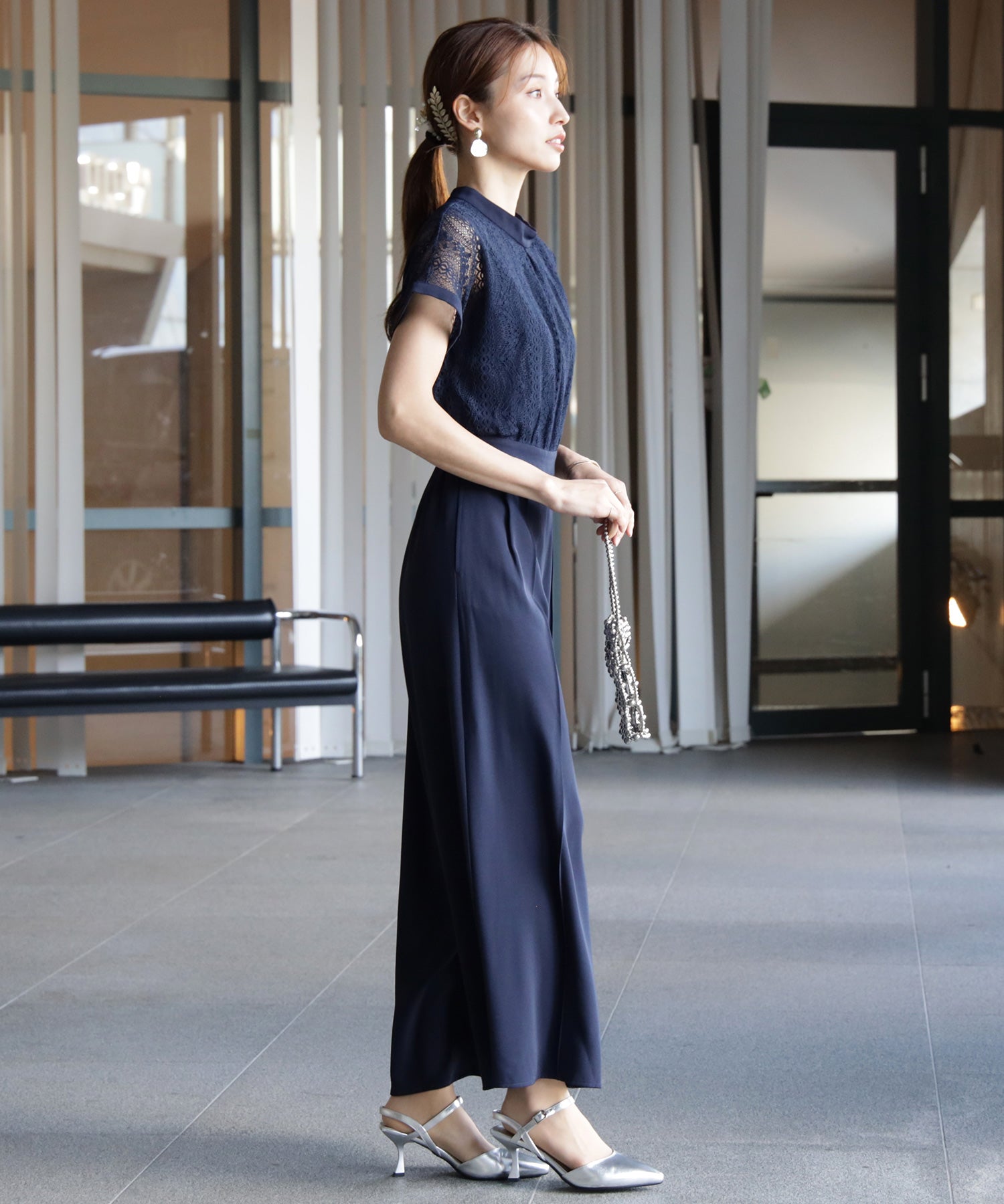 ジャンプスーツ パンツドレス ポケット付き 結婚式dsz0019