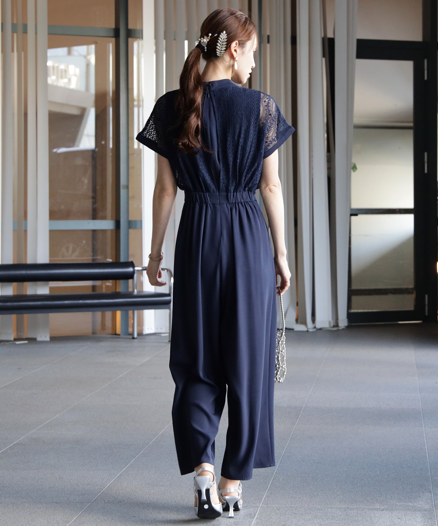 ジャンプスーツ パンツドレス ポケット付き 結婚式dsz0019