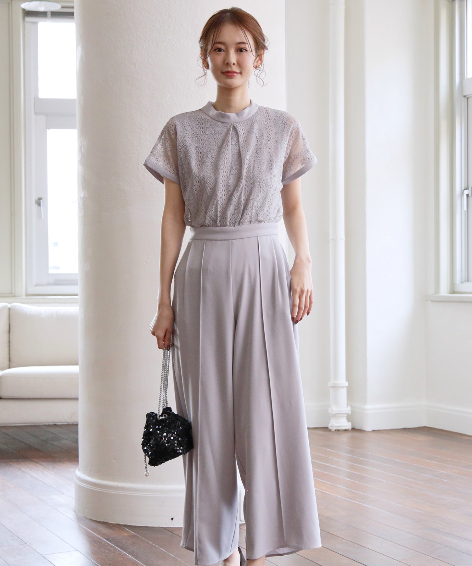 ジャンプスーツ パンツドレス ポケット付き 結婚式dsz0019