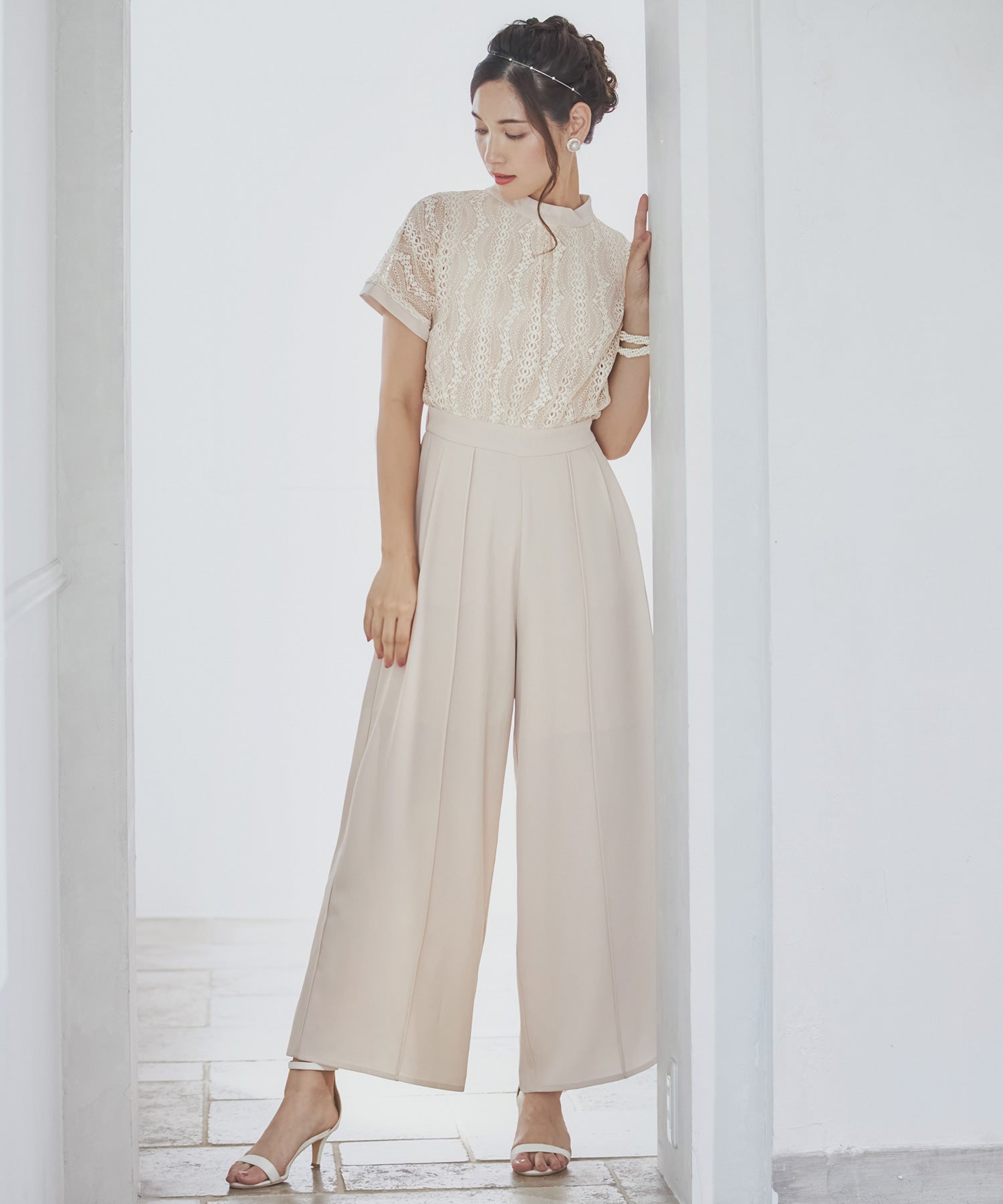 ジャンプスーツ パンツドレス ポケット付き 結婚式dsz0019