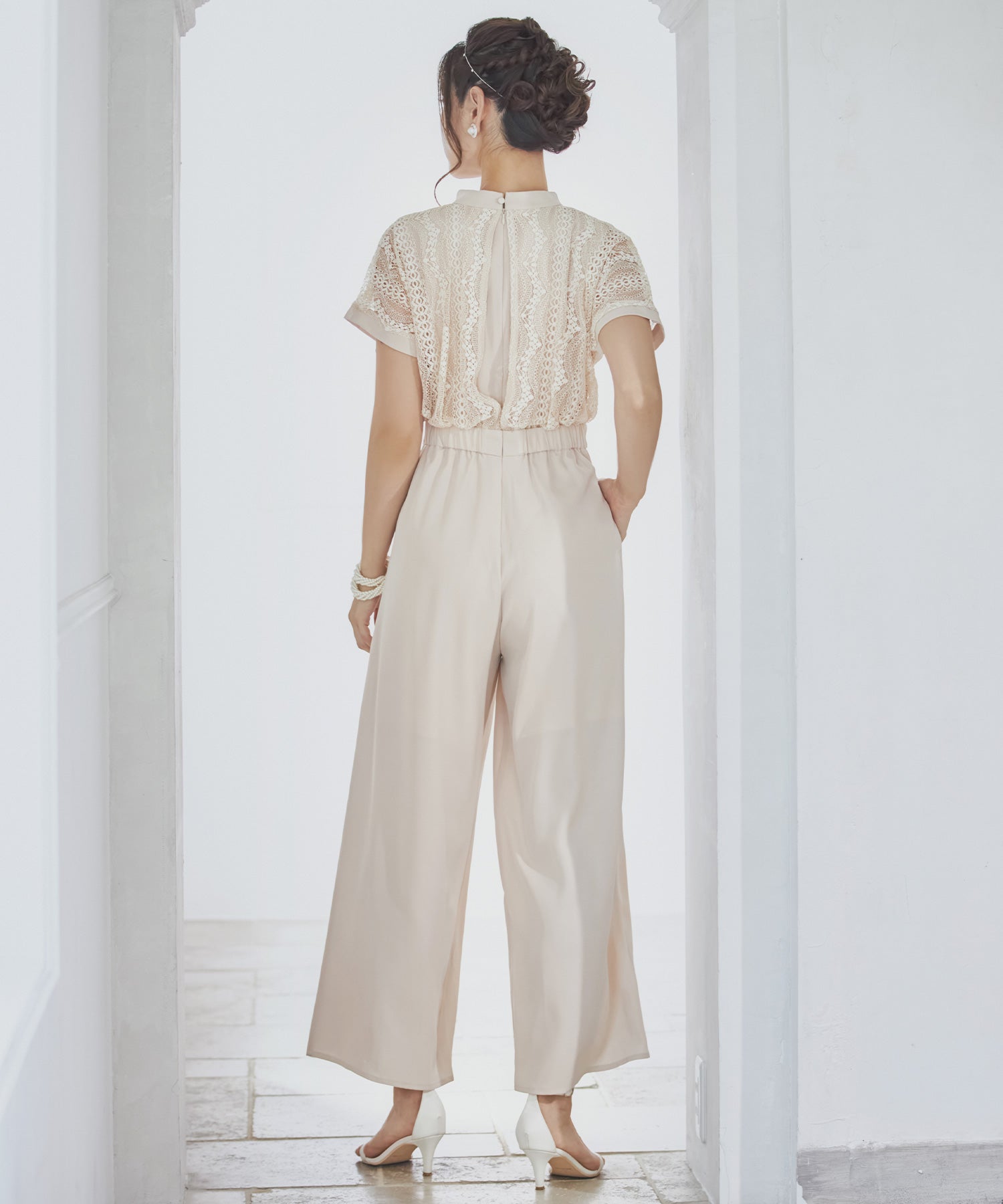 ジャンプスーツ パンツドレス ポケット付き 結婚式dsz0019