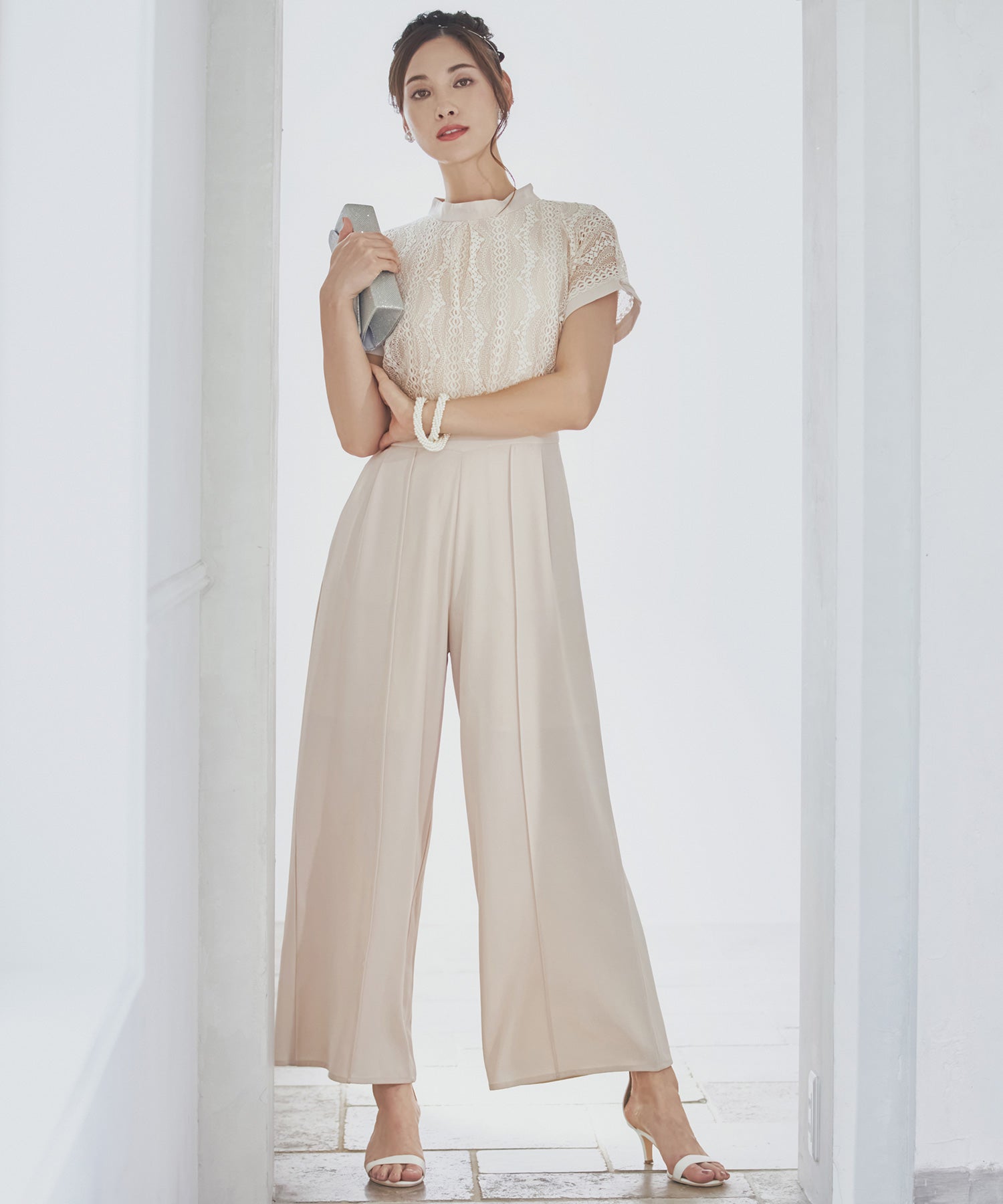 ジャンプスーツ パンツドレス ポケット付き 結婚式dsz0019