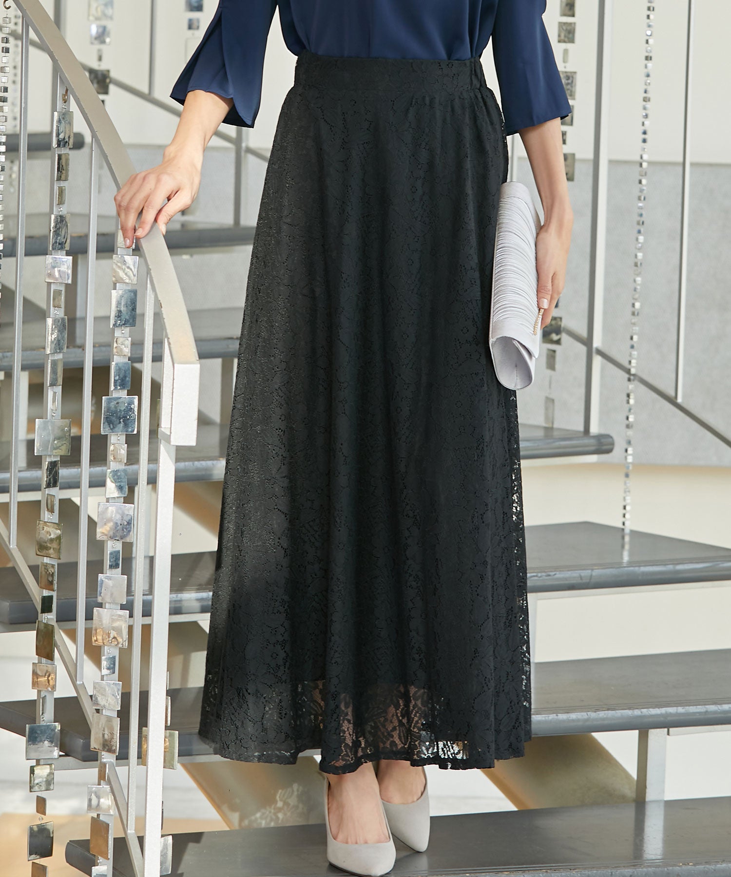 総レースロングスカート【結婚式】【パーティー】【フォーマル】【セレモニー】cy11001-102-8