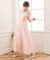 レース×チュールマキシ丈ワンピースcy88136-s-pink