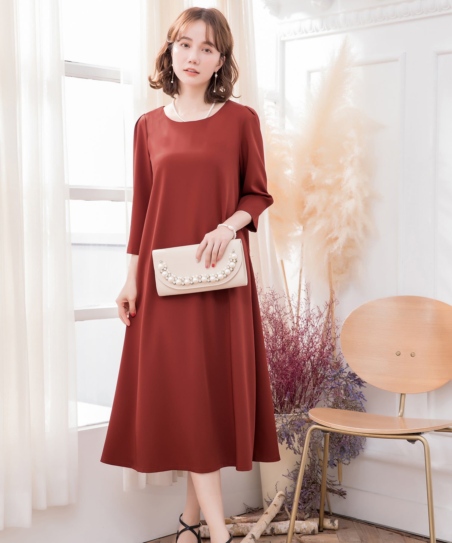 フレアロング丈結婚式ワンピースcy88315-102-19