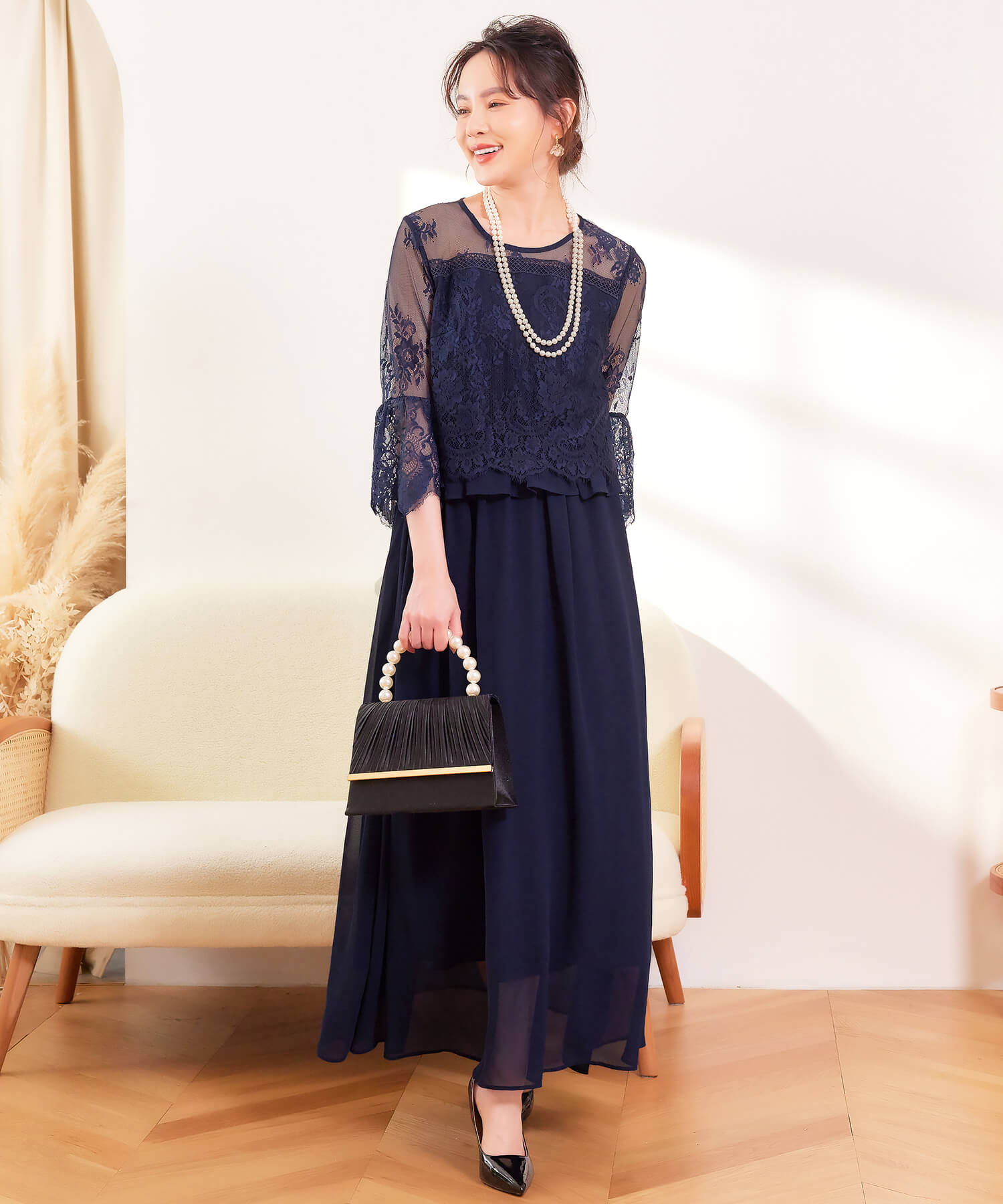 ワンピース レース 披露宴 結婚式 フォーマル パーティードレスcy88523-106-16