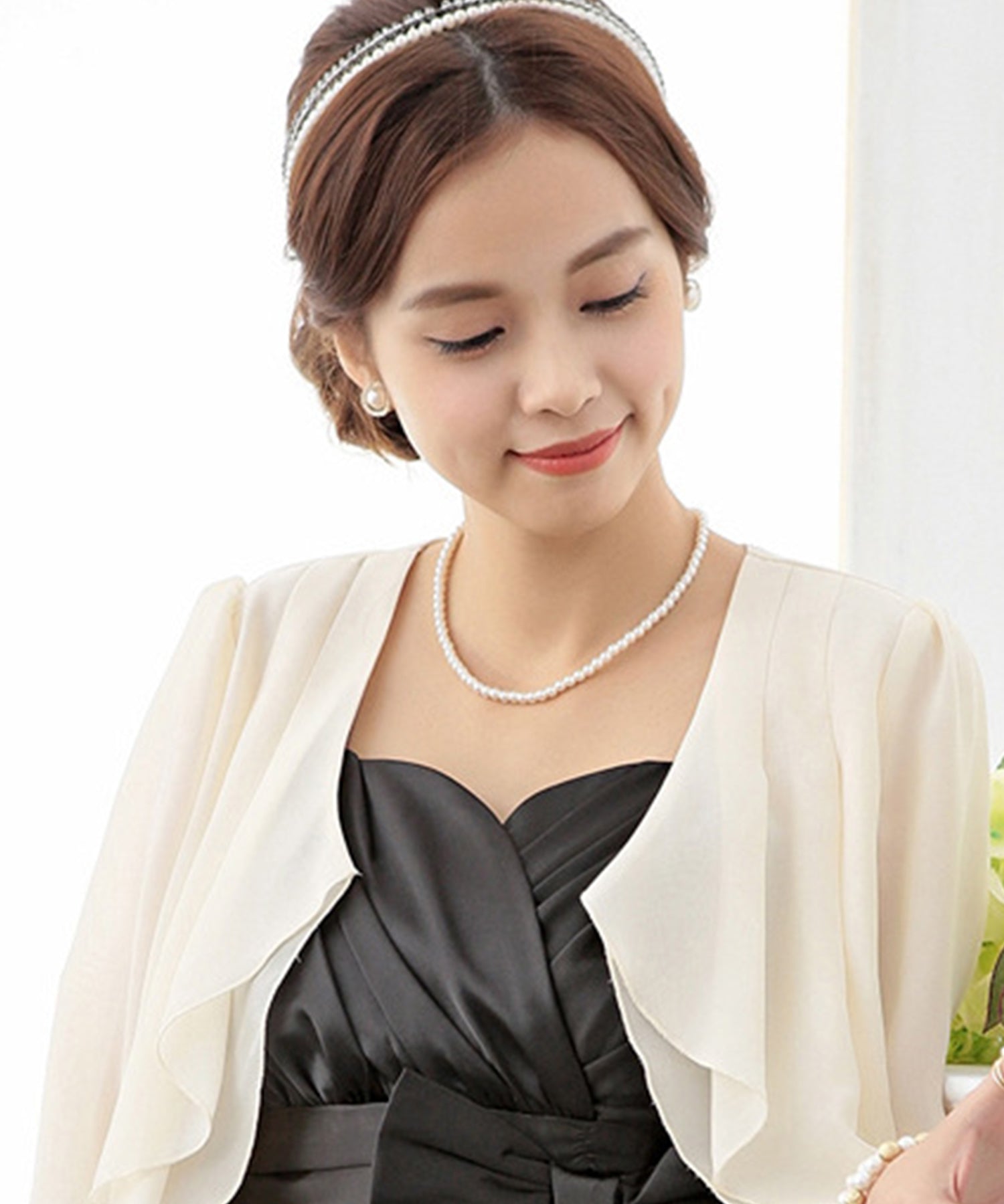 定番&シンプルデザインのフェイクパールネックレスcyl002-101-1