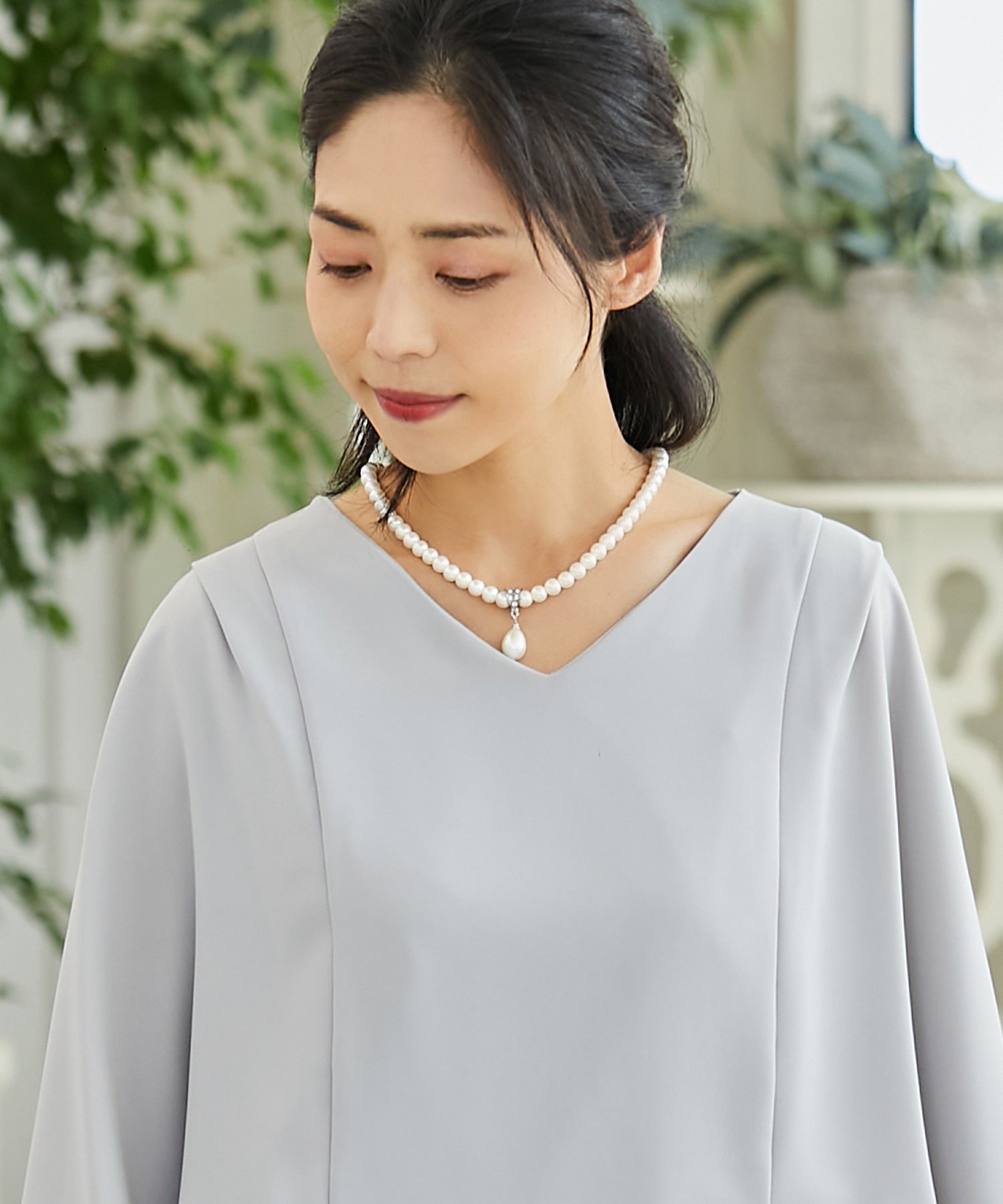 ドロップフェイクパールネックレス【結婚式】【セレモニー】【パーティー】cyl022-101-1