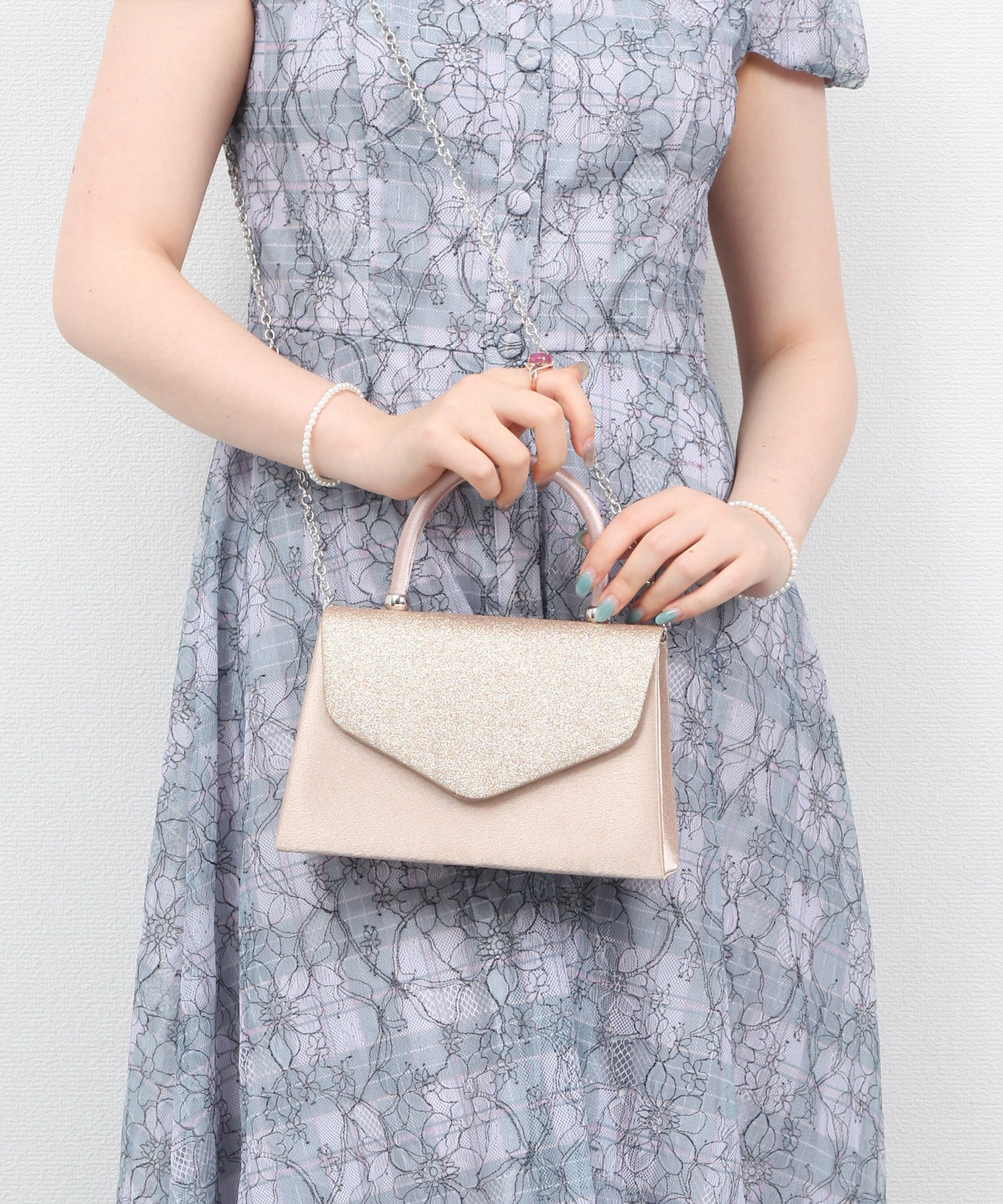 パーティーバッグ 2way ラメ入り ハンドバッグ 結婚式dsb0007-101-174