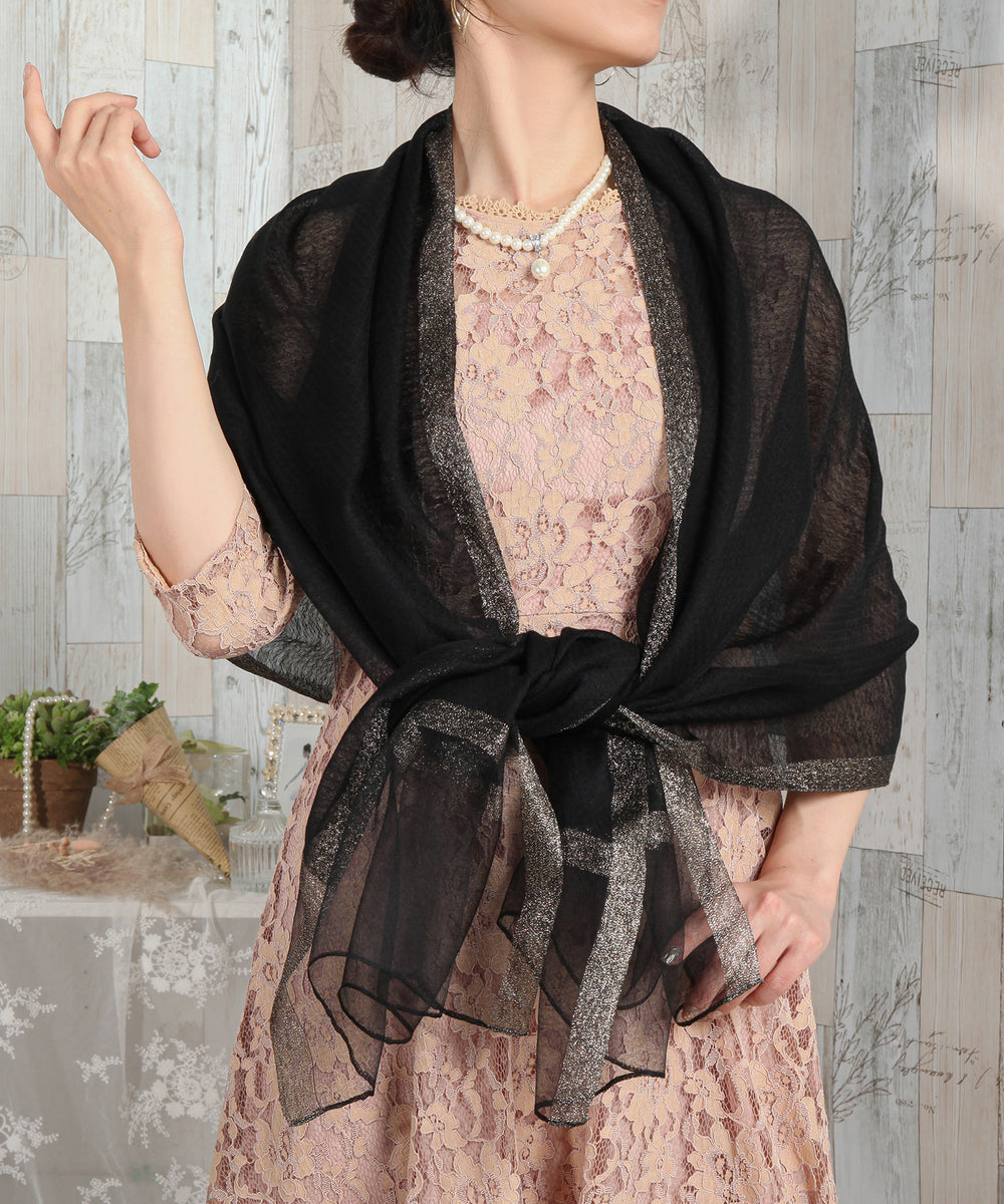 Fabienne Sante ストール・ショール ブラック dss0032_1_8_1_2902b44f-ef37-