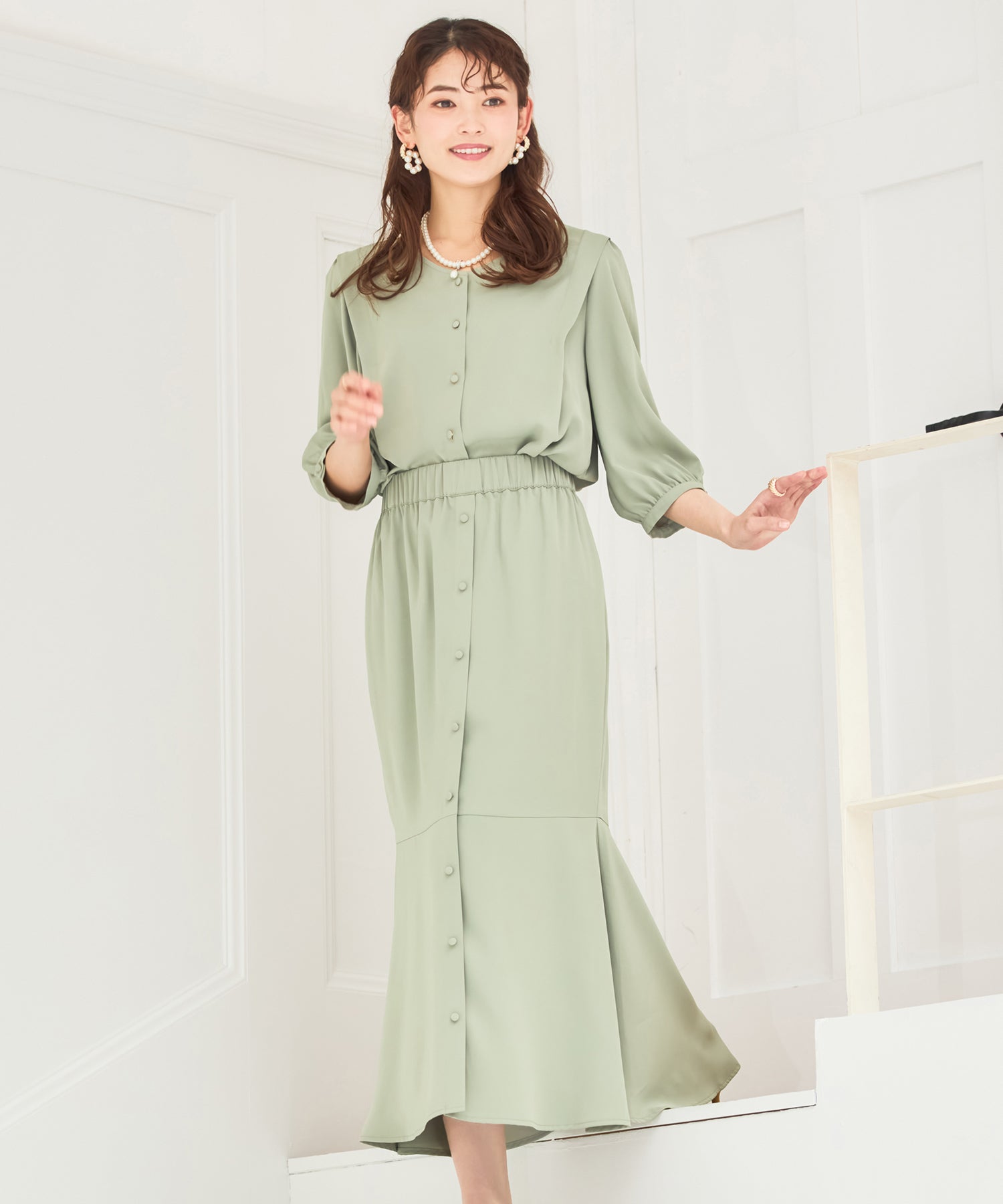 セットアップ 通勤 レディース ブラウス aライン スカート 春夏dsy0030-104-35