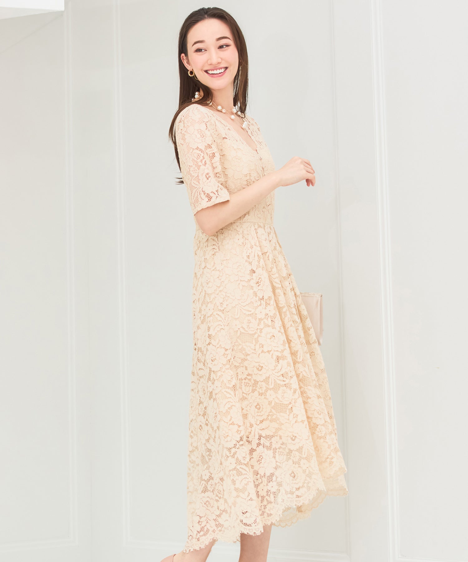 ドレス ワンピース レース 披露宴 結婚式 フォーマルパーティードレスdsy0047-106-14