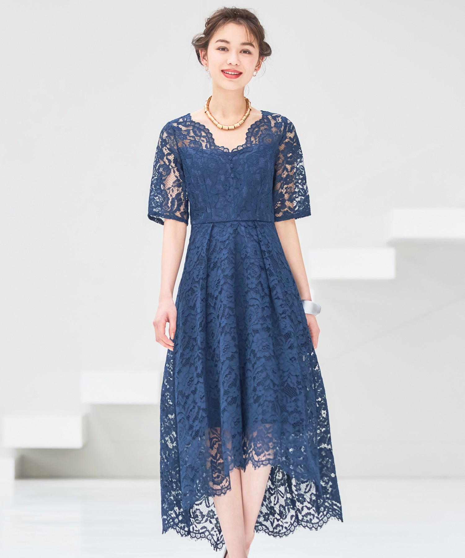 ドレス ワンピース レース 披露宴 結婚式 フォーマルパーティードレスdsy0047-106-16