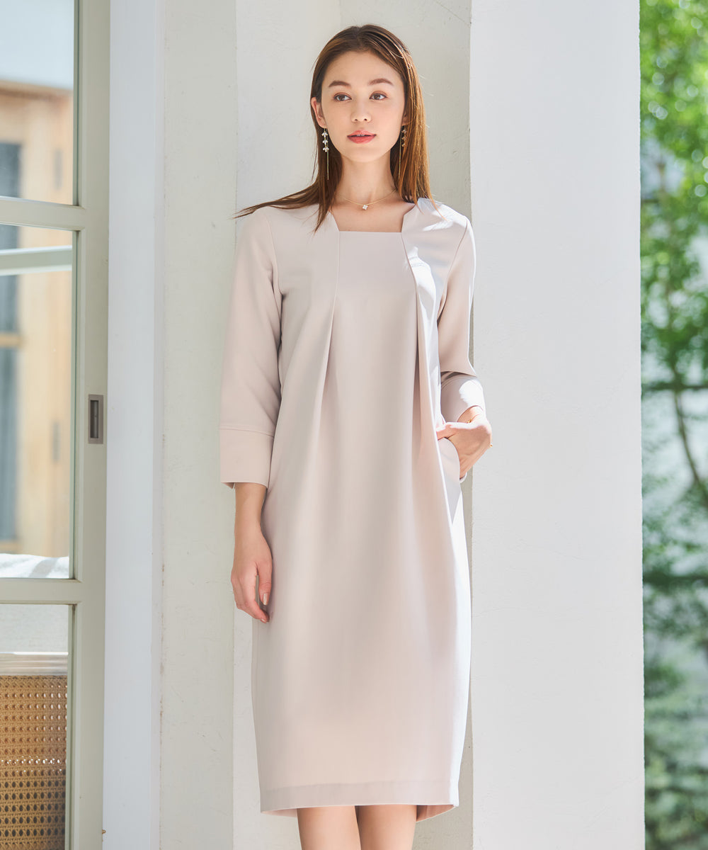 DRESS PLUS フォーマル ワンピース 結婚式 オケージョン ベージュ M ワンピース フォーマルワンピース 結婚式 オケージョン ベージュ