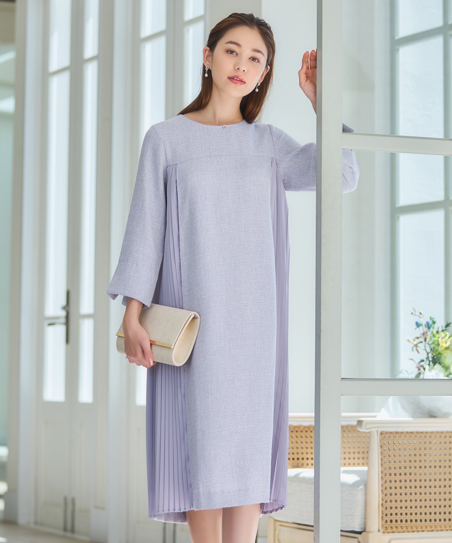 パーティードレス ツイード ワンピース 結婚式dsz0123-102-100