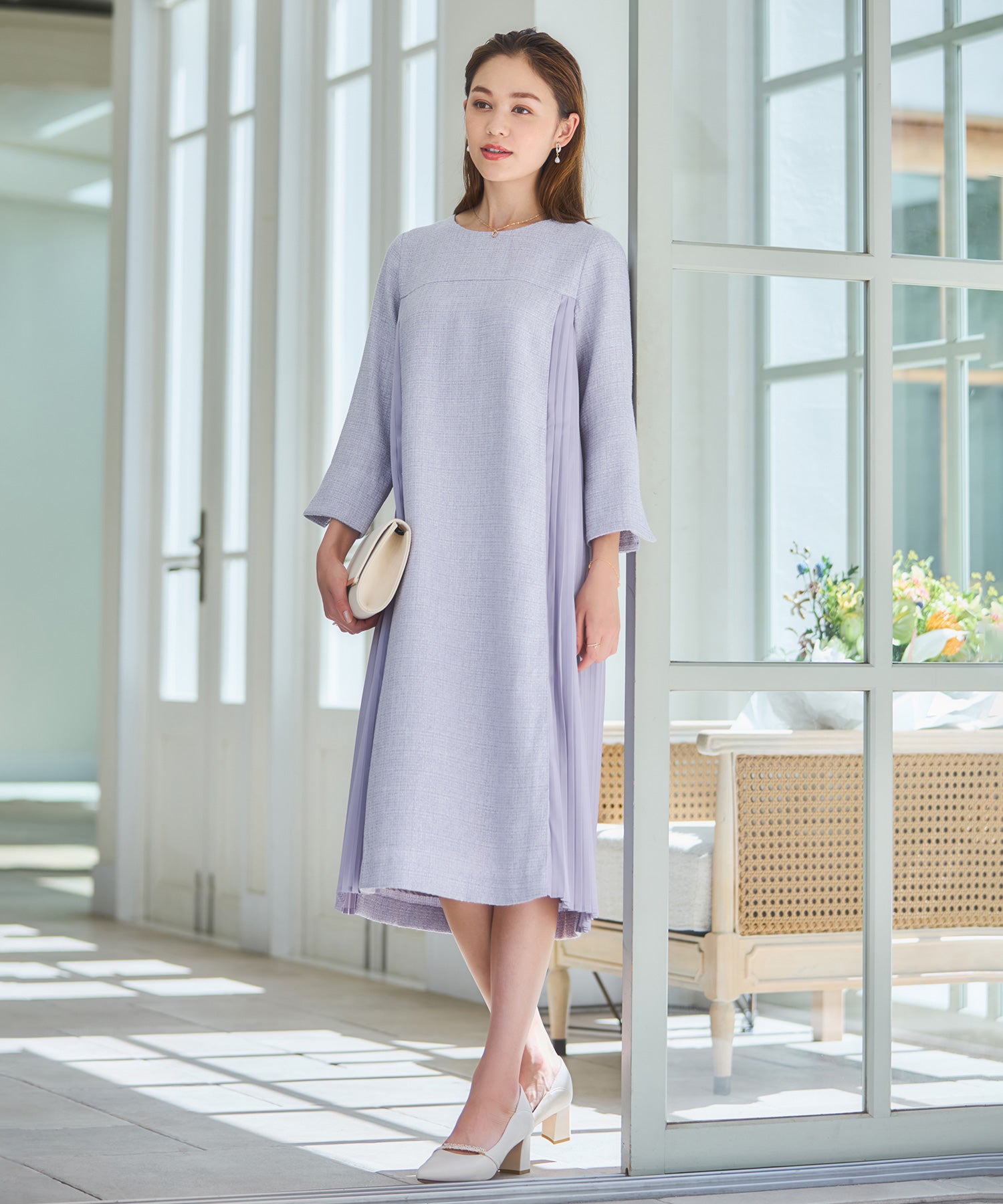 パーティードレス ツイード ワンピース 結婚式dsz0123