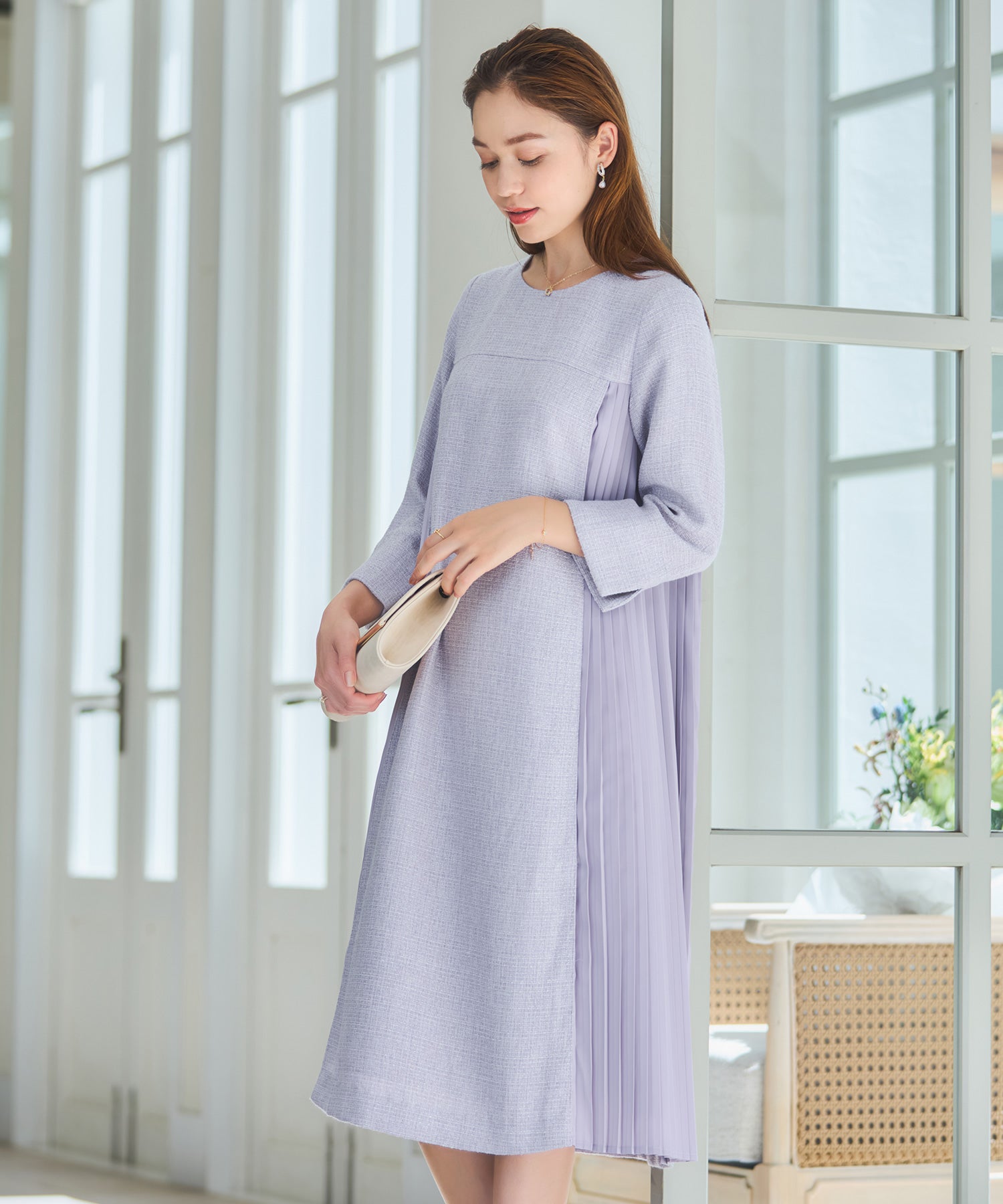 パーティードレス ツイード ワンピース 結婚式dsz0123