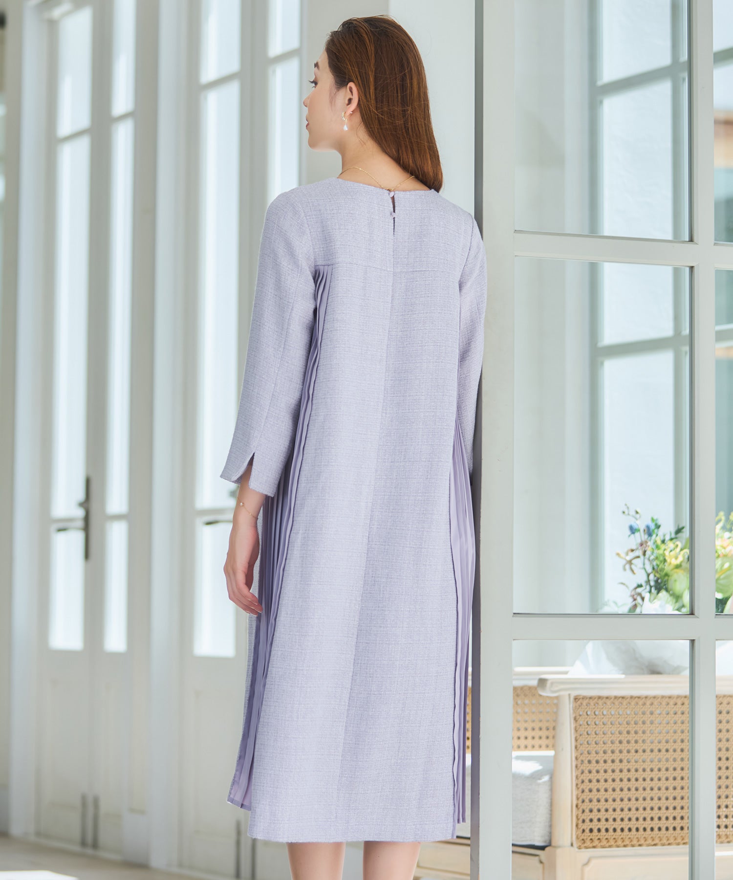 パーティードレス ツイード ワンピース 結婚式dsz0123