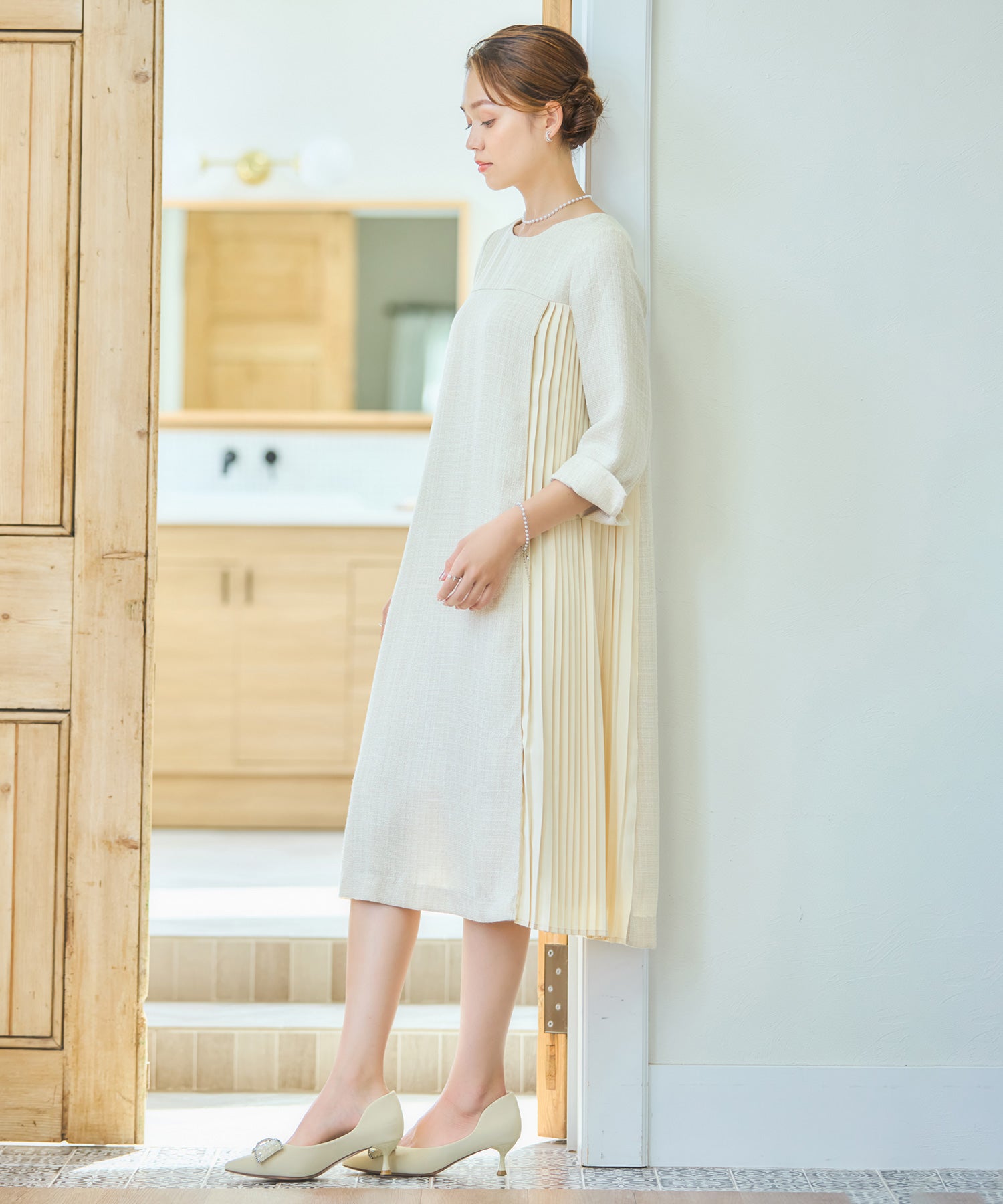 パーティードレス ツイード ワンピース 結婚式dsz0123