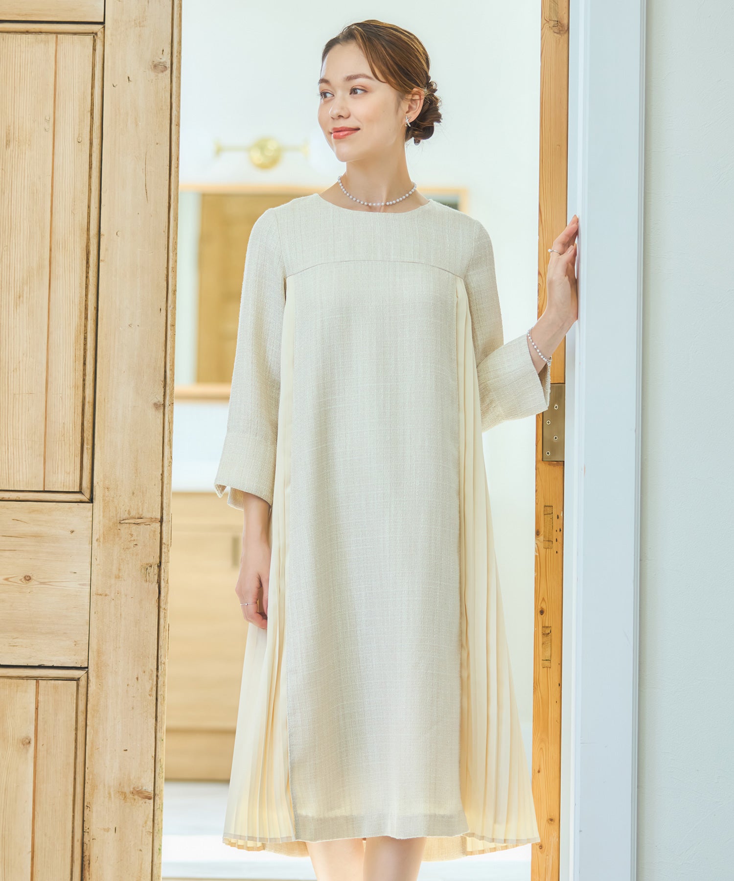 パーティードレス ツイード ワンピース 結婚式dsz0123-102-14