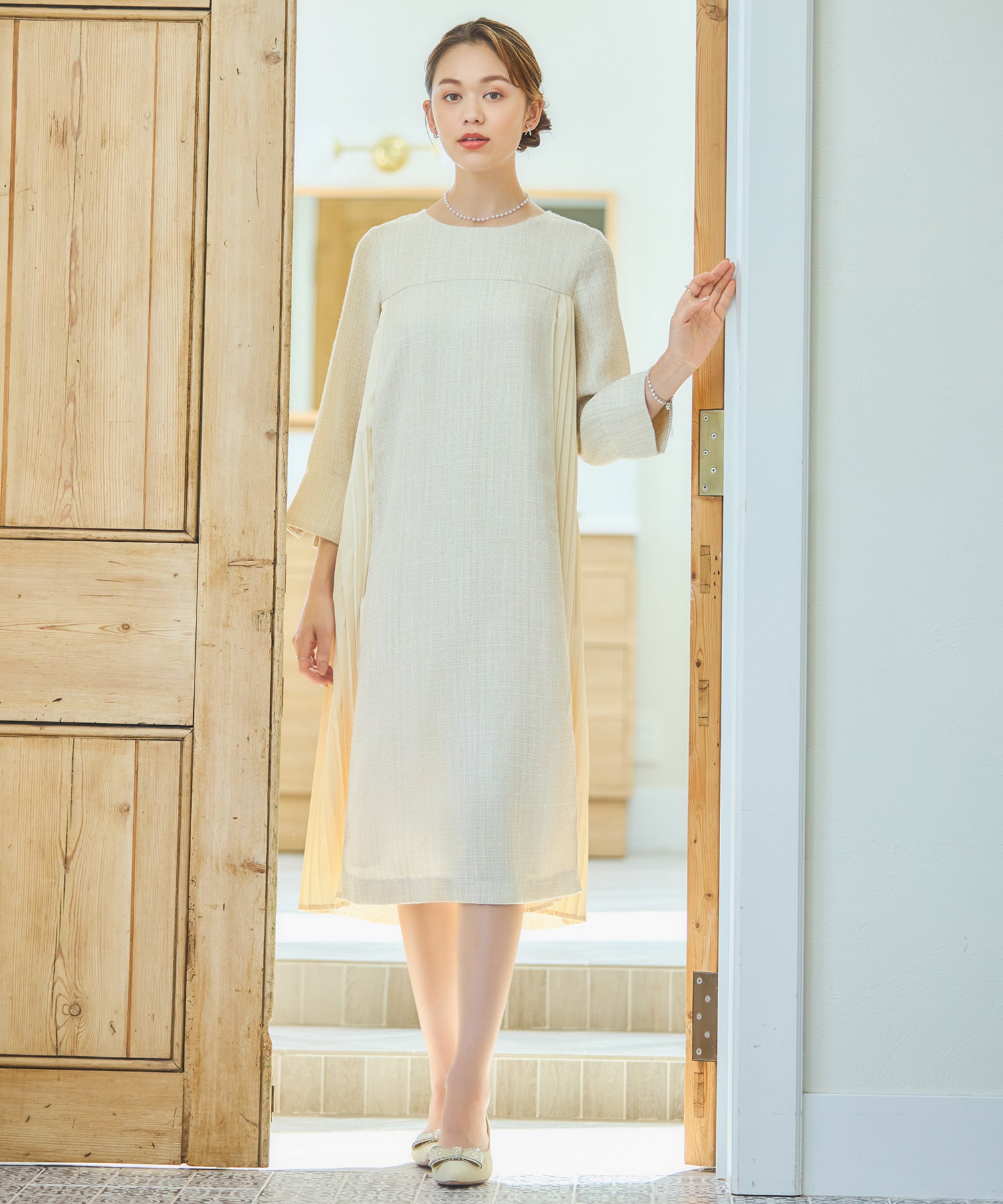 パーティードレス ツイード ワンピース 結婚式dsz0123