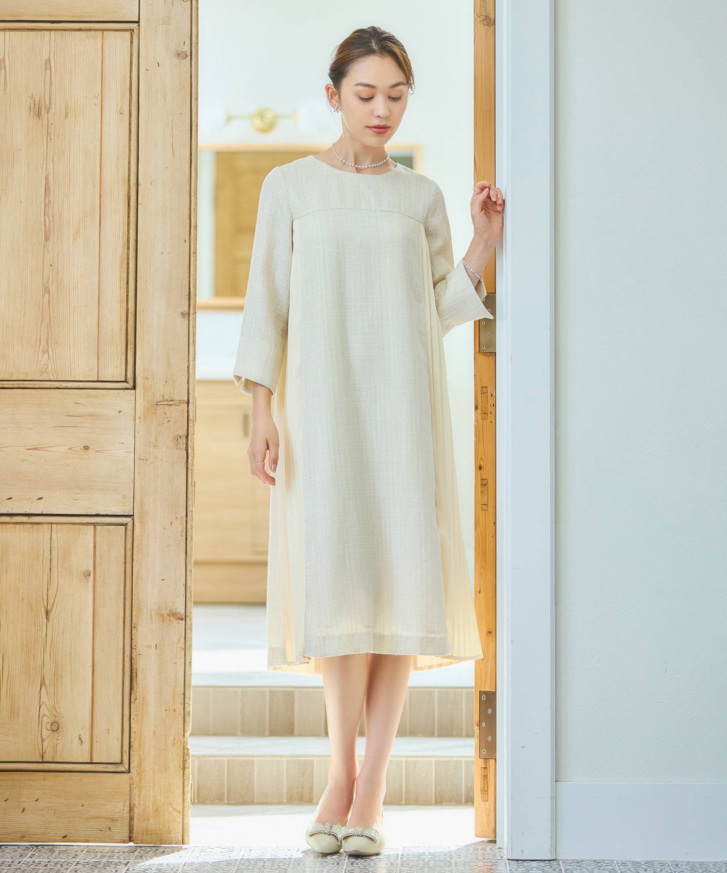 パーティードレス ツイード ワンピース 結婚式dsz0123