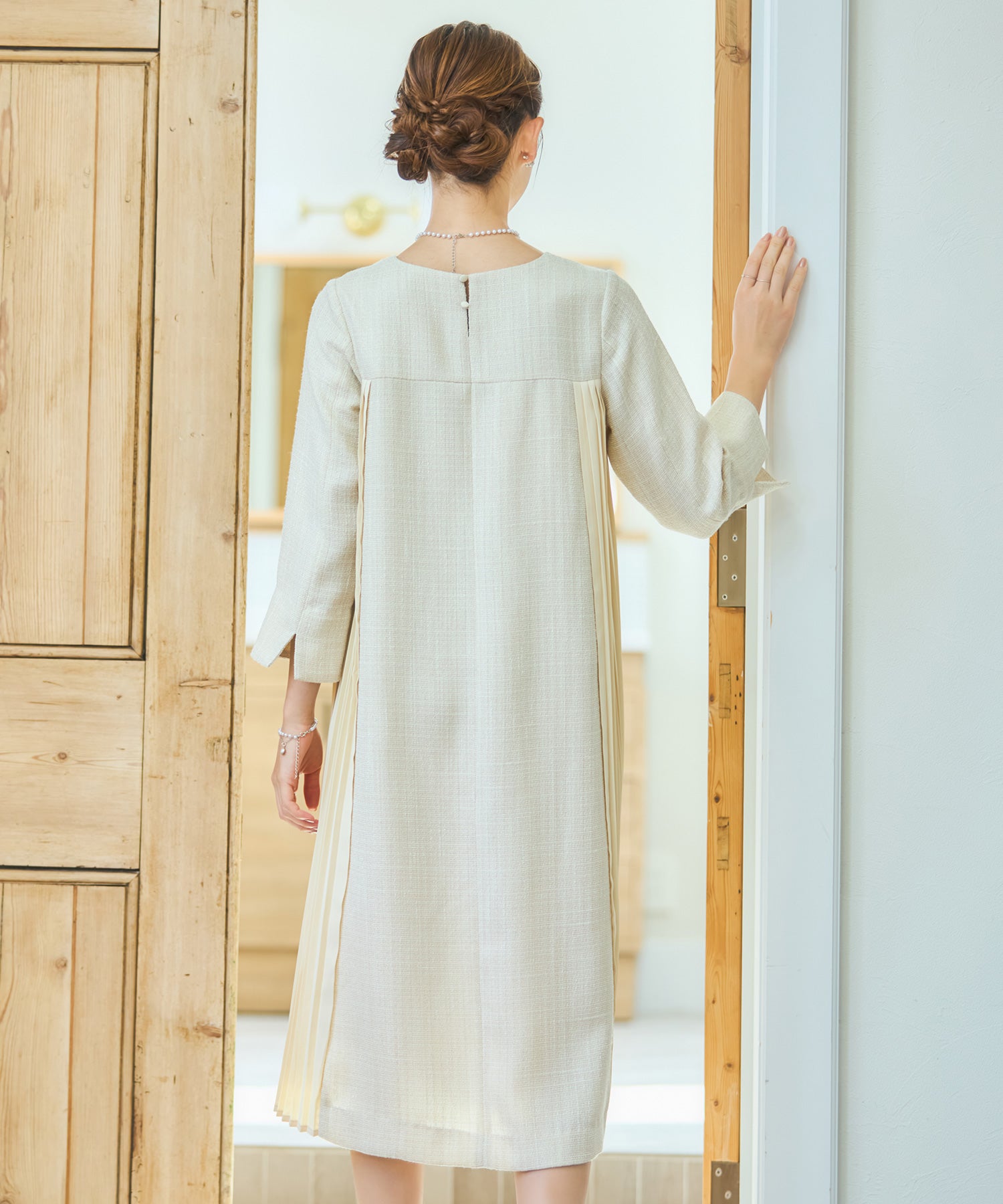 パーティードレス ツイード ワンピース 結婚式dsz0123