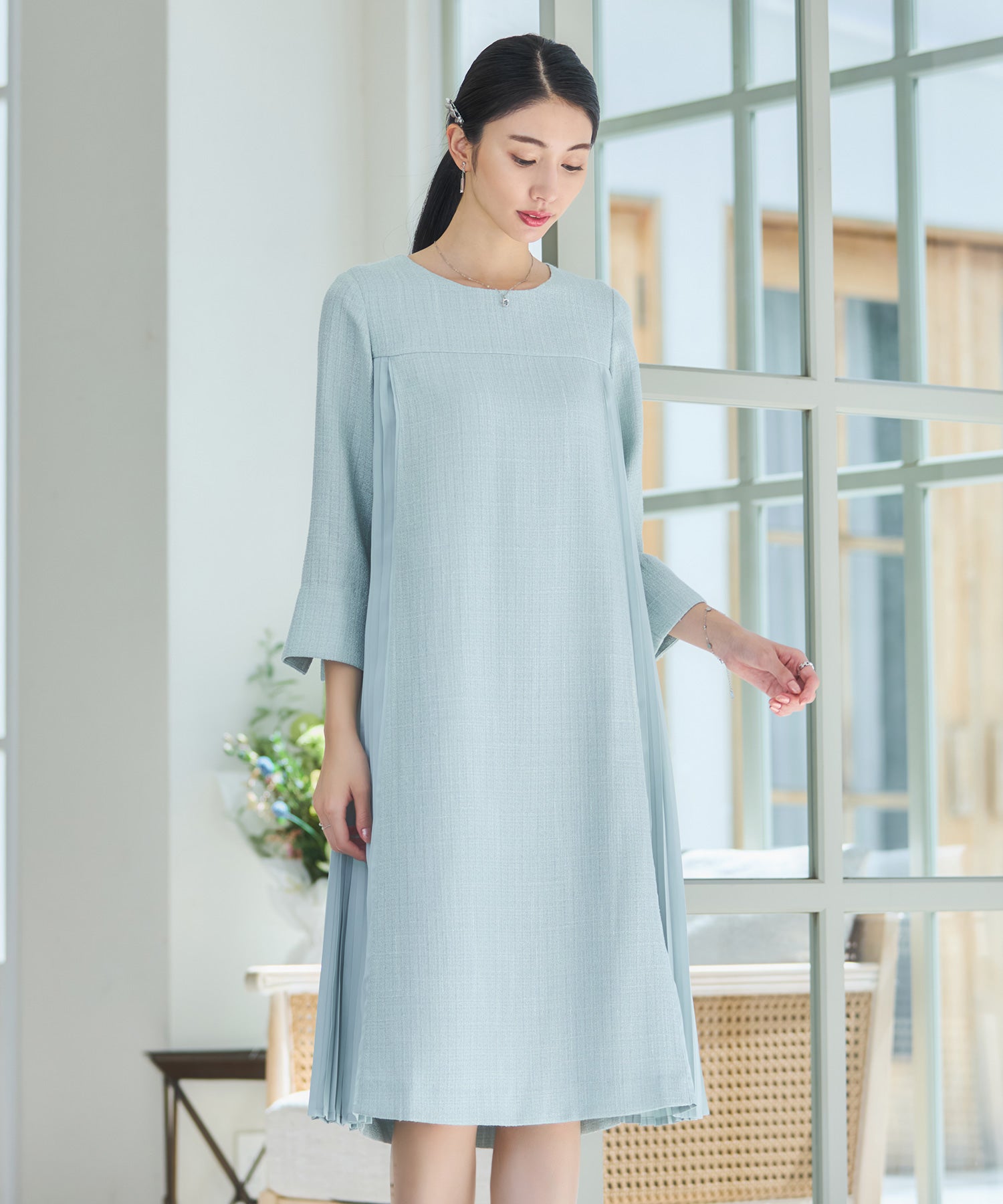 パーティードレス ツイード ワンピース 結婚式dsz0123-102-50