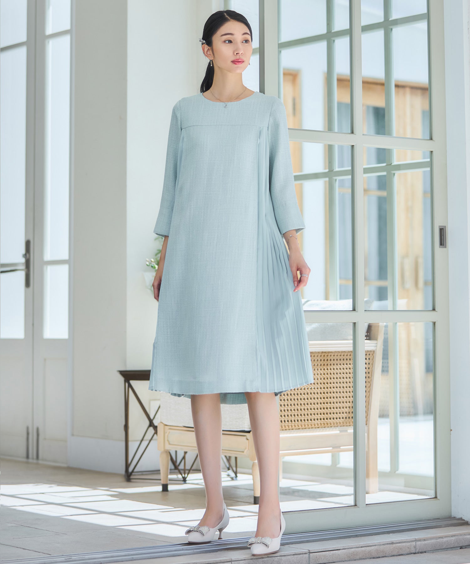 パーティードレス ツイード ワンピース 結婚式dsz0123