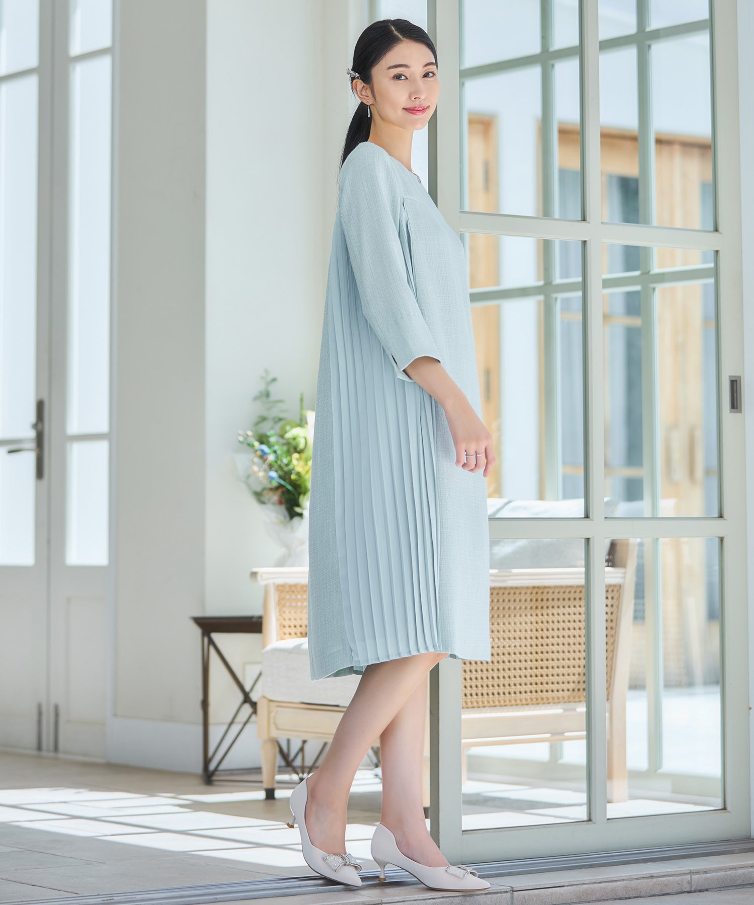 パーティードレス ツイード ワンピース 結婚式dsz0123