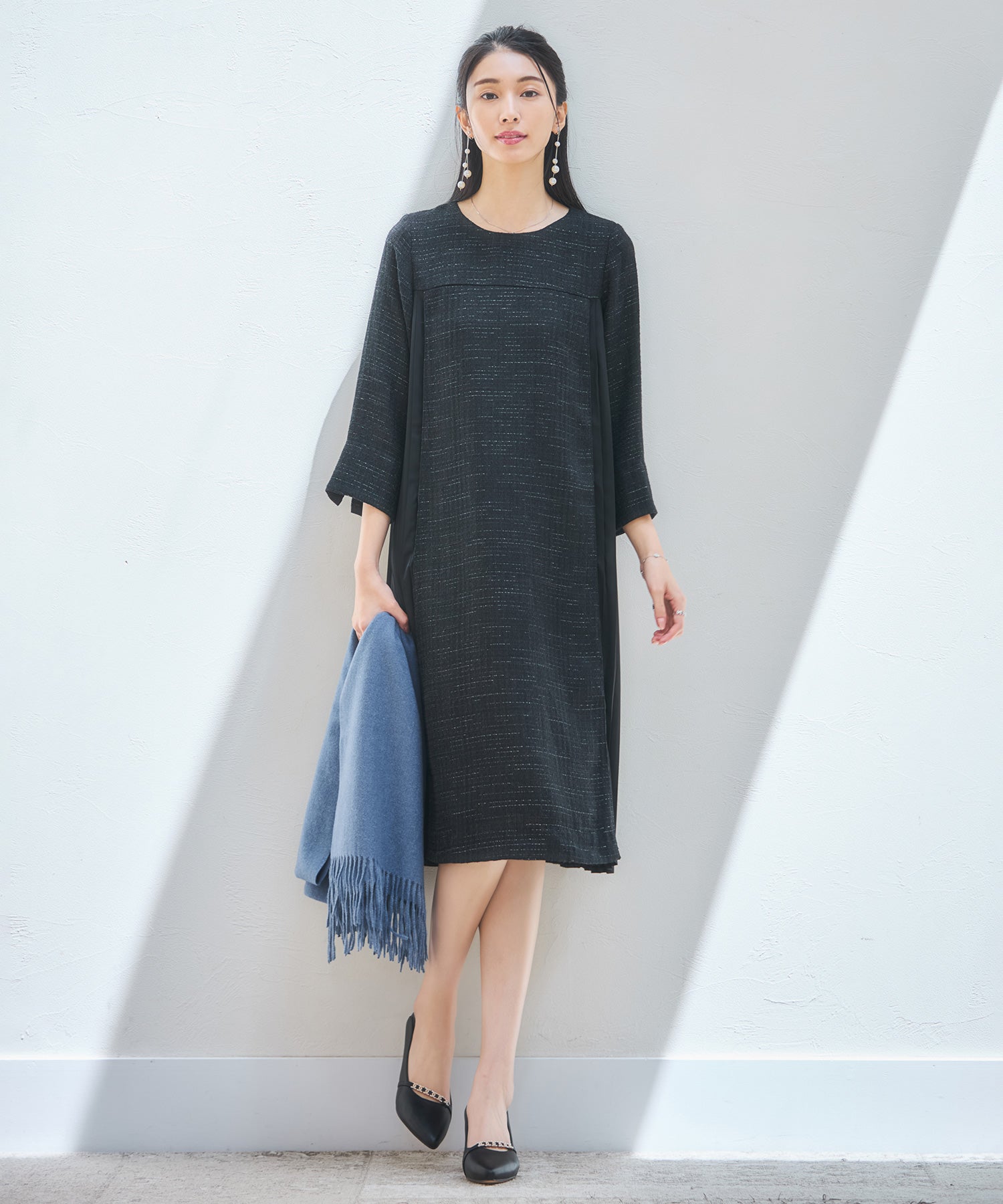 パーティードレス ツイード ワンピース 結婚式dsz0123